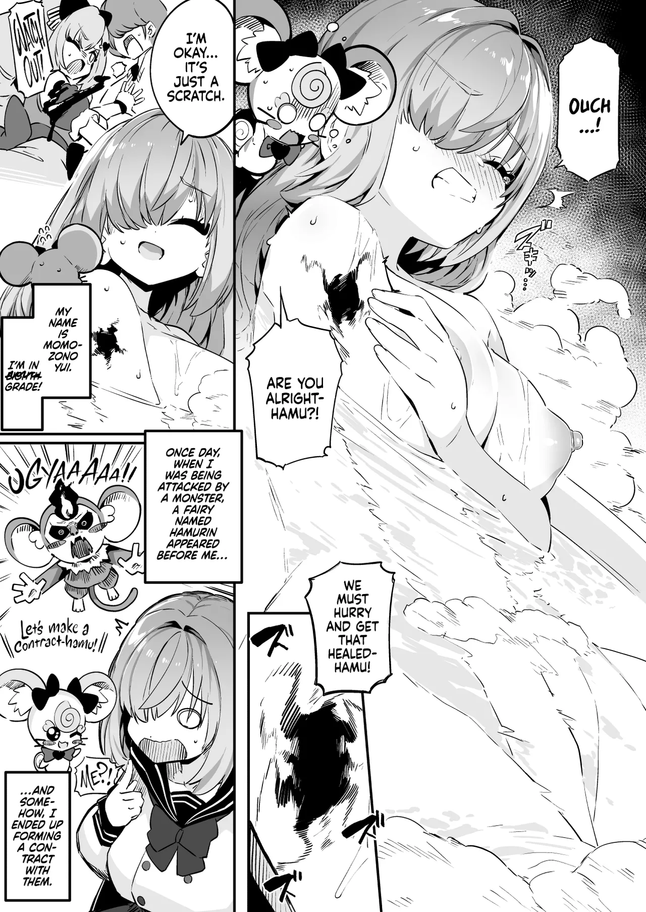 [Mannen Dokodoko Dondodoko (Tottotonero Tarou.)]Mahou Shoujo no Naoshikata (Otoshikata) Kizu o Naoseru no wa Oji-san dake!! | Healing (Breaking) a Magical Girl - Only Oji-san Can Cure Her Wounds![English] [Xzosk] Page 6