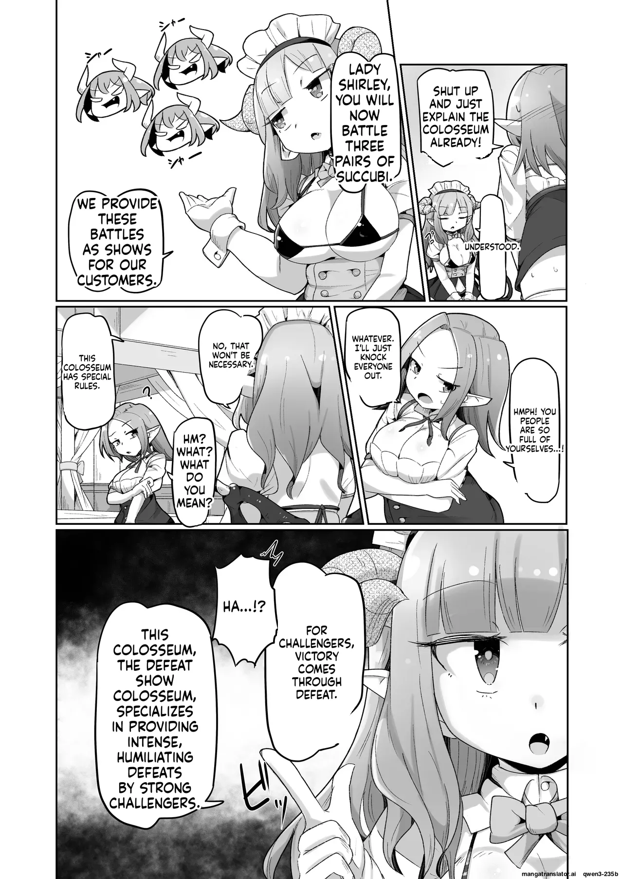 [Echie Kokufuku Aka (Monota)]Haiboku Show Colosseum 1 Kaisenme Tsuyo Tsuyo Majutsushi-chan VS Shintai Kaihatsu ga Tokuina Shou Akuma Succubus-chan[English] [SCANMTL] Page 8