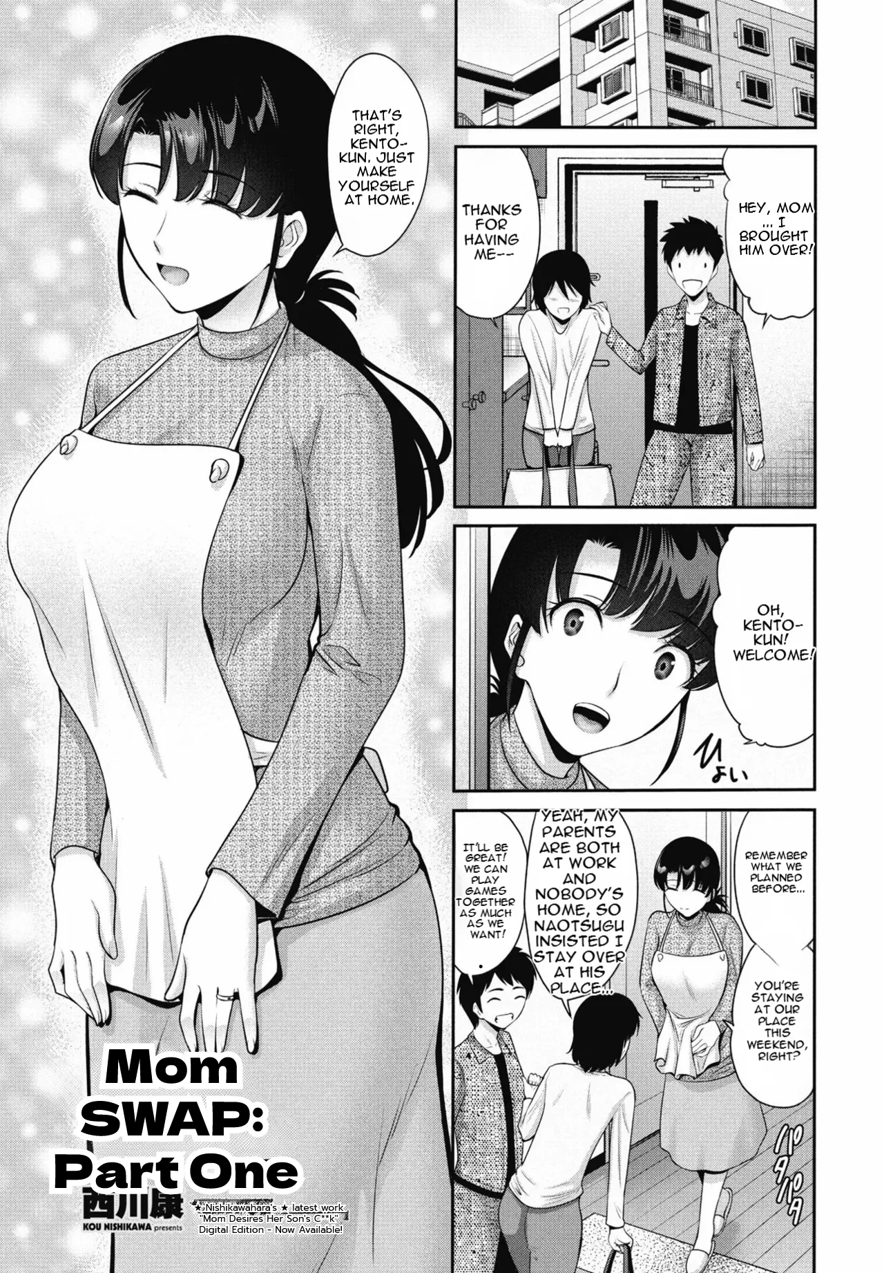 [Nishikawa Kou]Okasan SWAP Zenpen | Mom SWAP: Part 1[English] [MTL] [Digital] Page 1