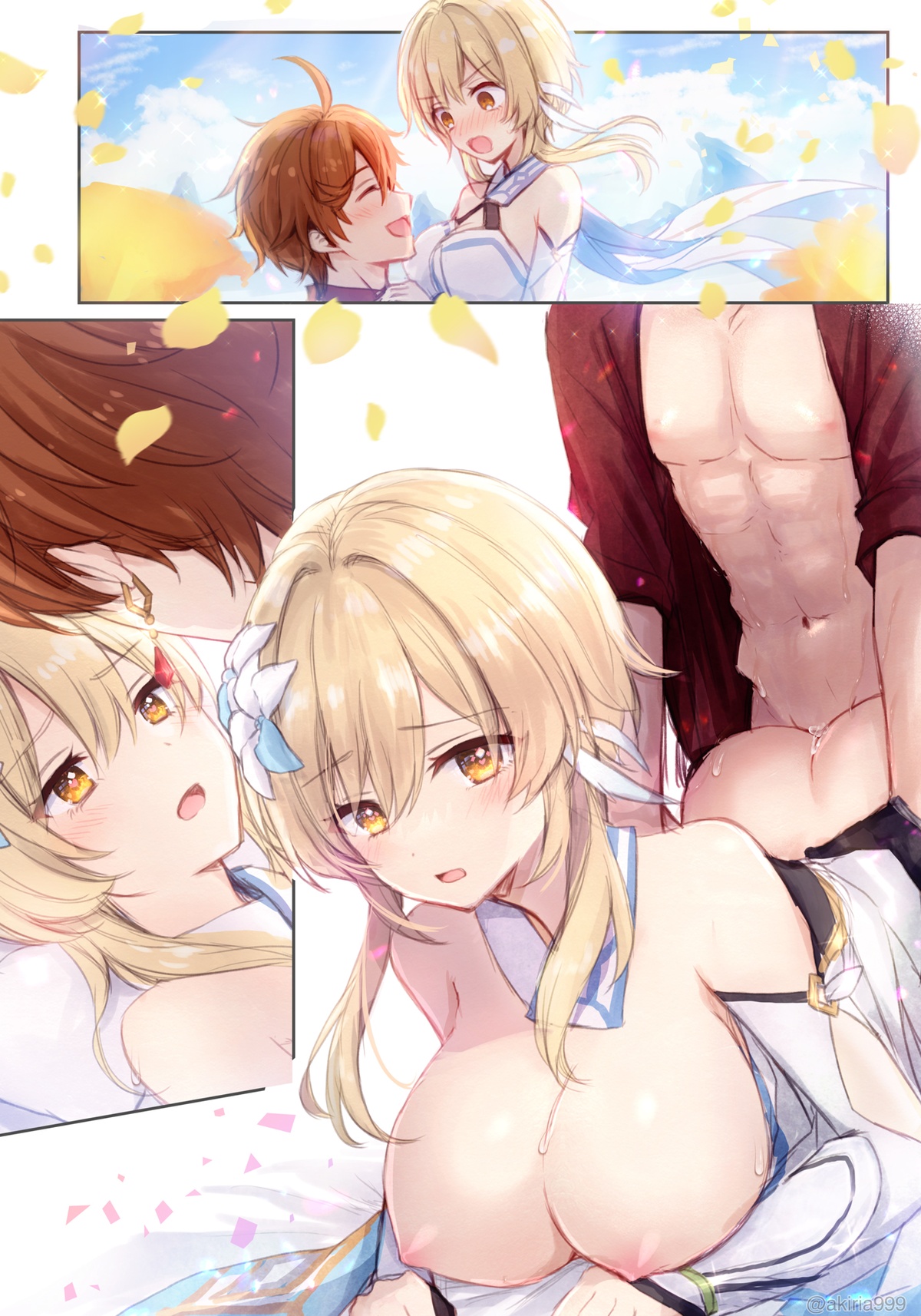 [Akitsuki Ria]Tarutariya ni joushiki kaihen suimin o kakerare, ecchi shoubu shite kureru Hotaru-chan no ecchi manga ③ (Genshin Impact) | 被达达利亚用常识改变催眠，并与其展开H对决的荧色色漫画[Chinese] [倫倫倫个人汉化] Page 22