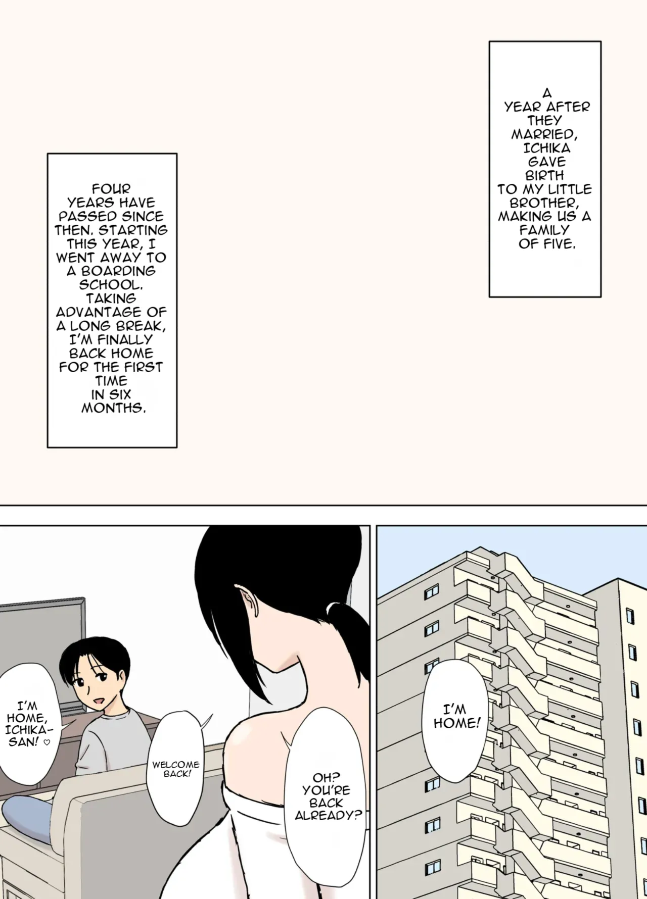 [Urakan]Bakunyuu Mama to Giri no Musuko-tachi | Busty Mom and Her Stepsons[English] Page 3