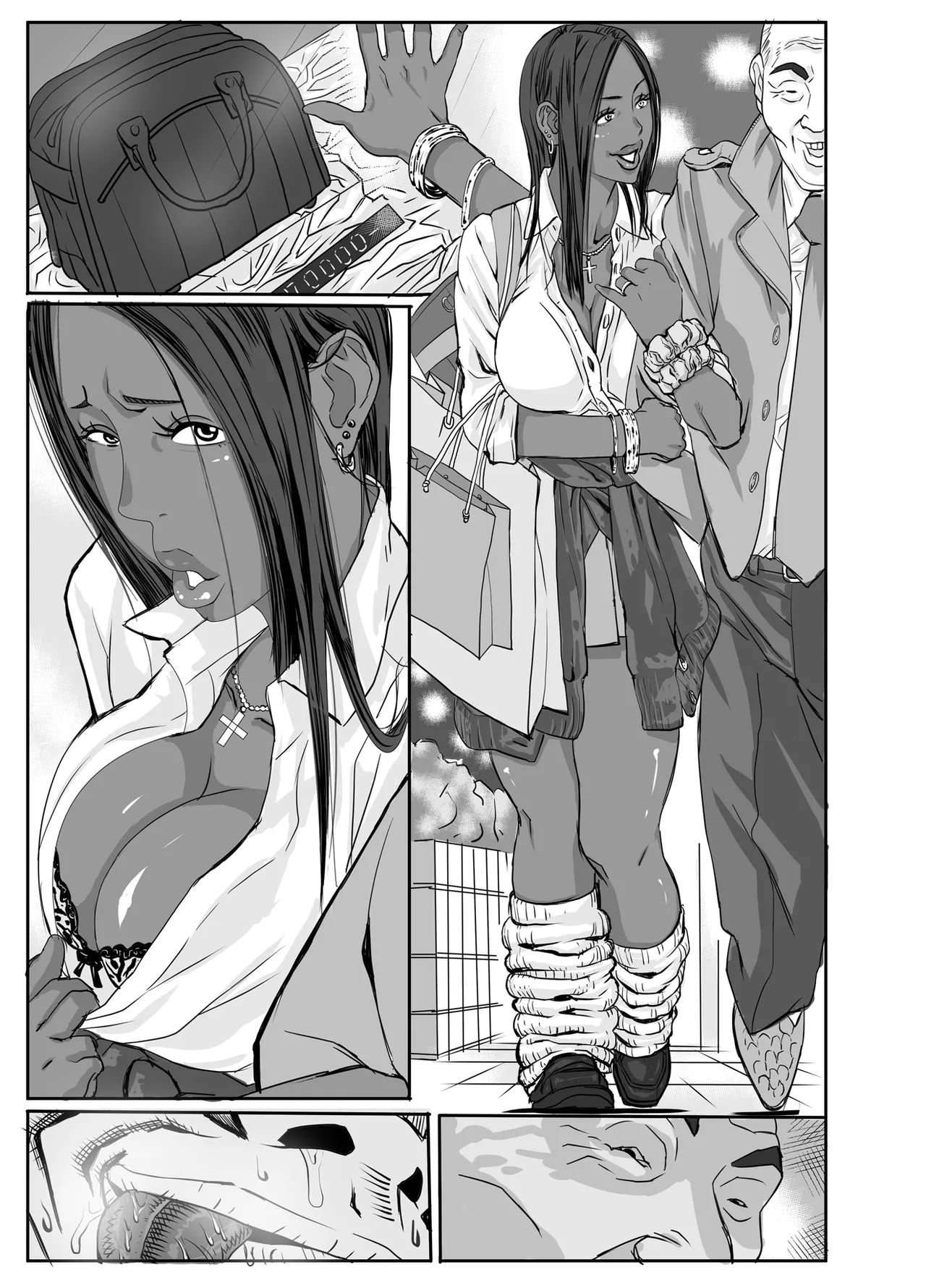 [Mosquito Man]Cho ~Namaiki na Kuro Gal JK to Pakoritai Kimo Oyaji-tachi[Chinese] Page 59