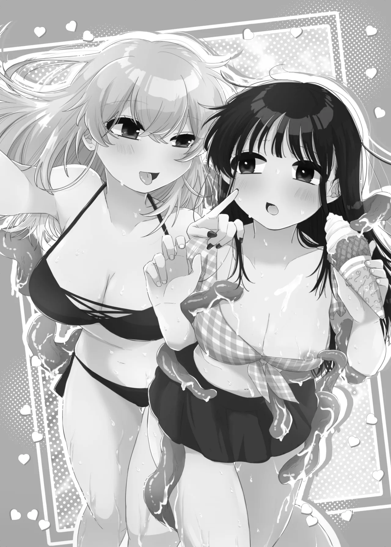 (C106) [Niruko Nabe (Niruko)]Tomodachi ga Shokushu dattan desukedo!? 3 ~Shokushunaru Sensation~ | 雖說朋友♀是觸手!? 3  ~變出觸手還是令我大為震撼~[Chinese] [透明声彩汉化组×风亦汉化组] Page 2