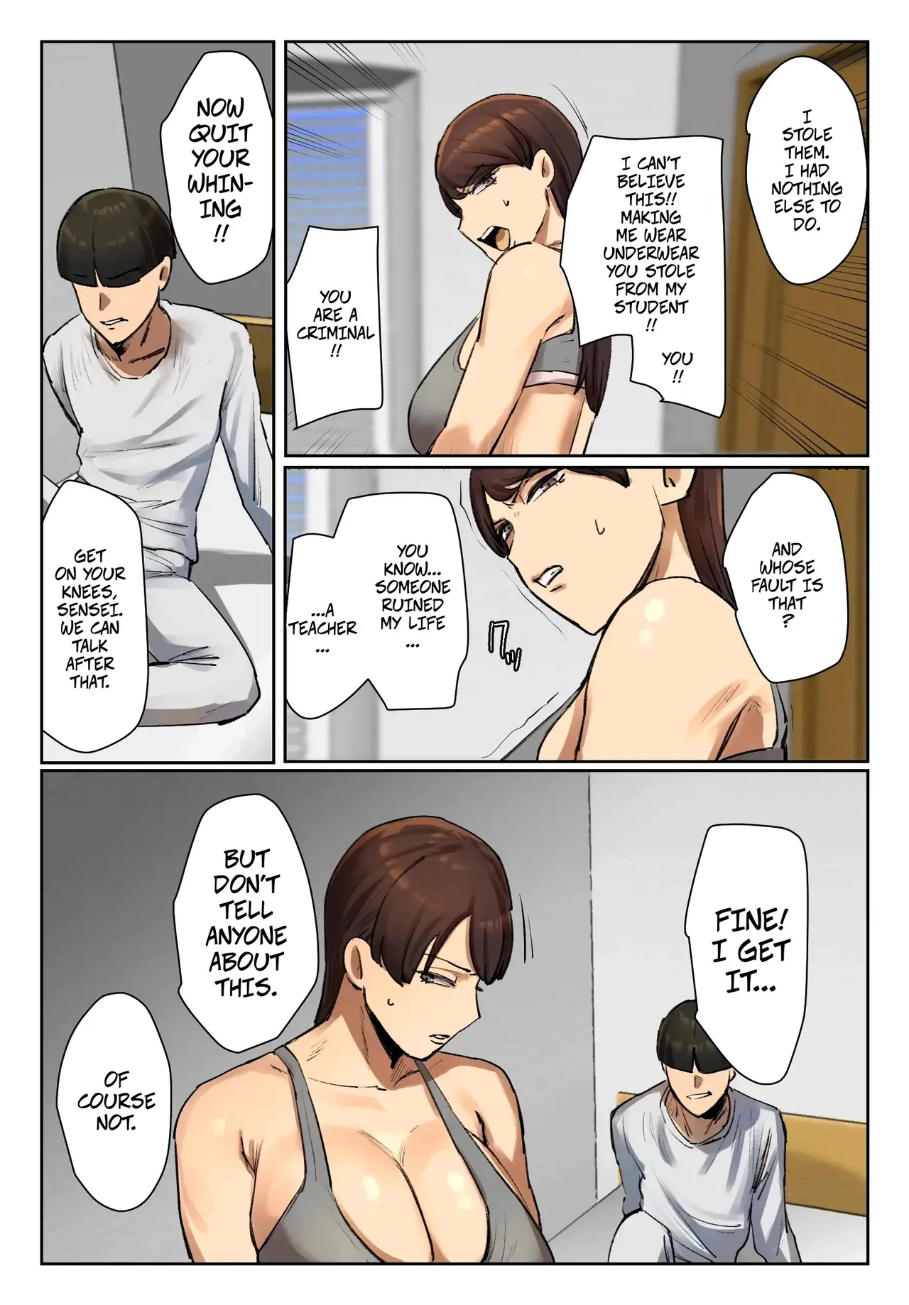 [Chotto B-sen]Strip Down To Your Underwear and Appologize To Your Student -- Seito no Shitagi o Tsukete Shazai Shiro[Full Color-ban] Page 12