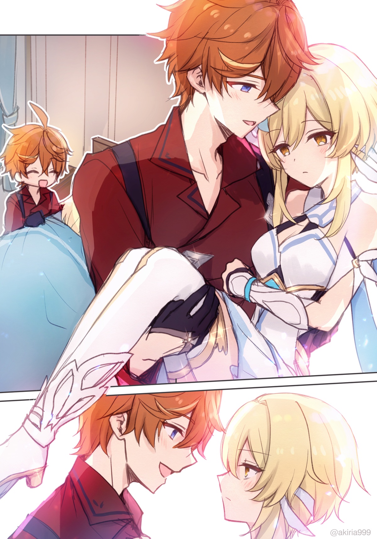 [Akitsuki Ria]Hotaru-chan ga massaaji de Taru ni sokuo chi icharabu manga (Genshin Impact) | 荧被达达利亚的按摩手法瞬间攻陷的恩爱色色漫画[Chinese] [倫倫倫个人汉化] Page 11
