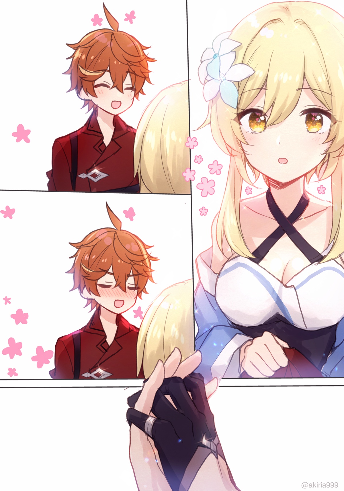 [Akitsuki Ria]Hotaru-chan ga massaaji de Taru ni sokuo chi icharabu manga (Genshin Impact) | 荧被达达利亚的按摩手法瞬间攻陷的恩爱色色漫画[Chinese] [倫倫倫个人汉化] Page 12