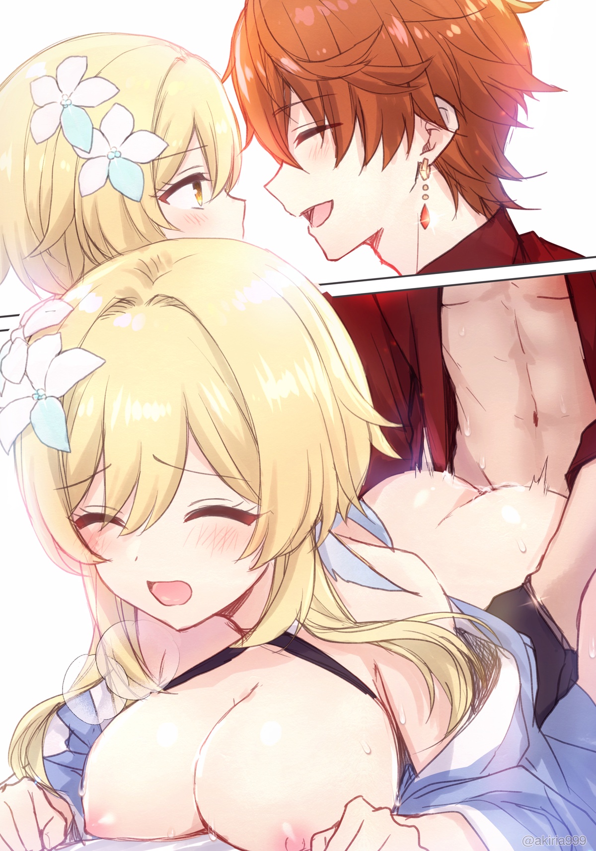 [Akitsuki Ria]Hotaru-chan ga massaaji de Taru ni sokuo chi icharabu manga (Genshin Impact) | 荧被达达利亚的按摩手法瞬间攻陷的恩爱色色漫画[Chinese] [倫倫倫个人汉化] Page 13