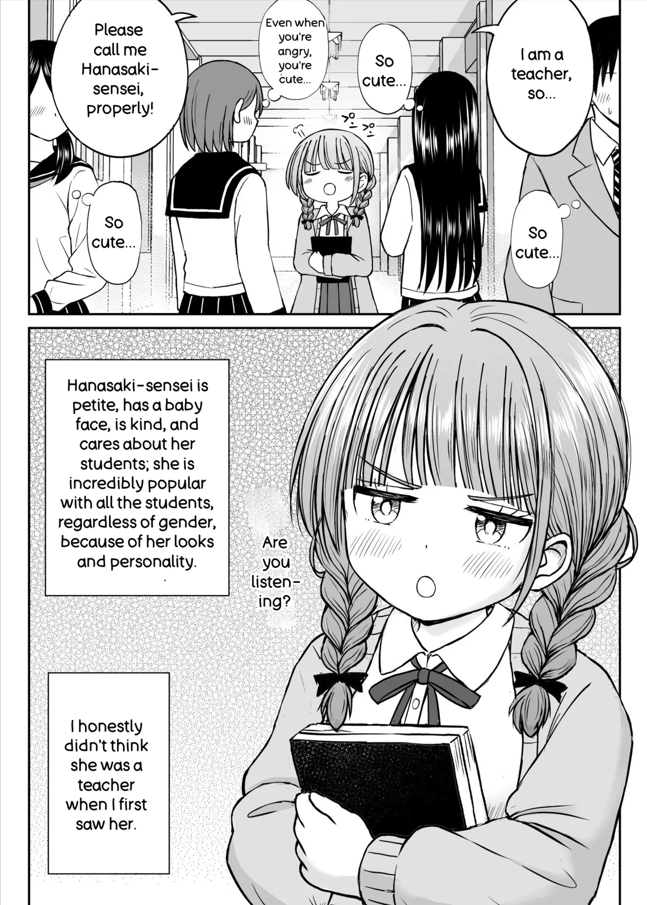 [Kotorakku]Please Don't Bully Sensei Too Much... ~The Day the Kind, Baby-Faced, Big-Breasted Hanasaki-Sensei’s Heart Broke~[English] Page 4