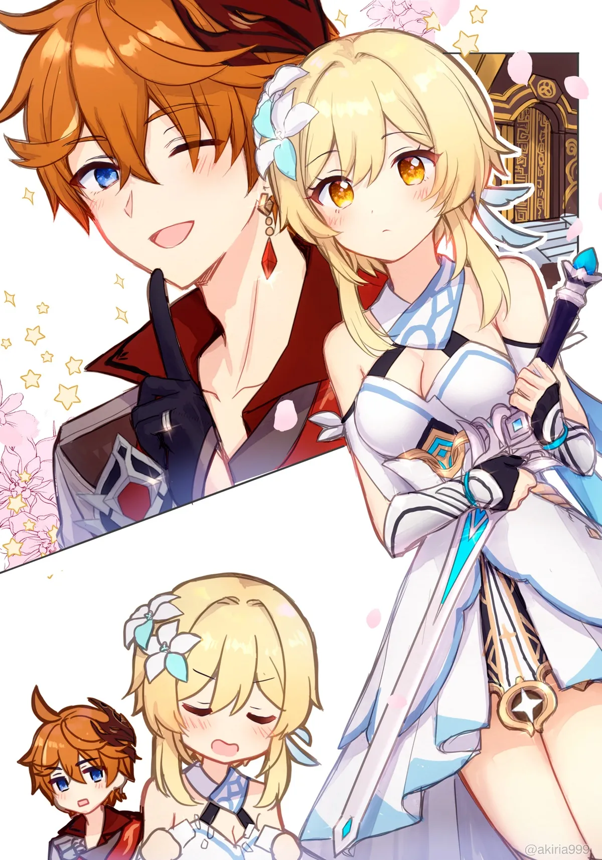 [Akitsuki Ria]Hotaru-chan ga Taru ni ecchi shouri ( ? ) suru rabukome manga (Genshin Impact) | 荧在色色对决中战胜达达利亚（？）的恋爱喜剧漫画[Chinese] [倫倫倫个人汉化] Page 15