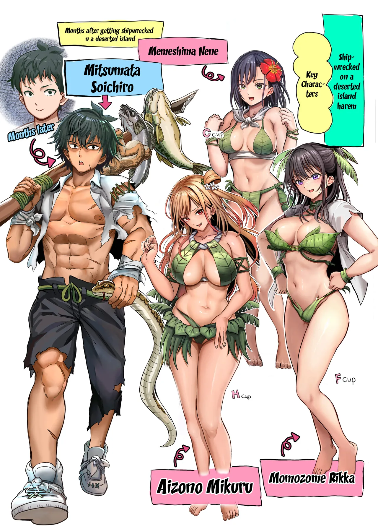 [Hokekiyo Carnival (Houhokekiyo)]Mujintou Sounan Harem | Deserted Island Castaway Harem Ch.1-6[English] {Doujins.com} Page 36