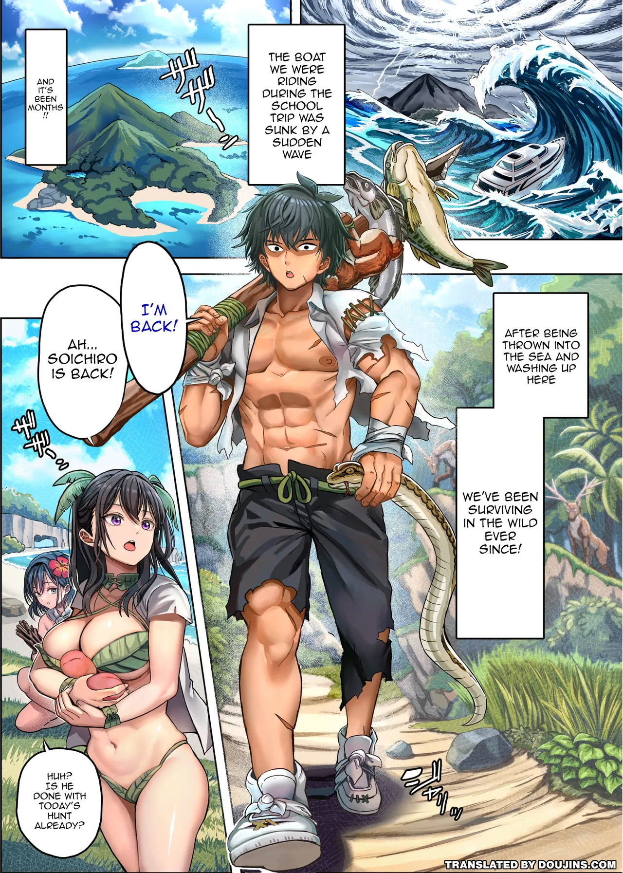 [Hokekiyo Carnival (Houhokekiyo)]Mujintou Sounan Harem | Deserted Island Castaway Harem Ch.1-6[English] {Doujins.com} Page 69