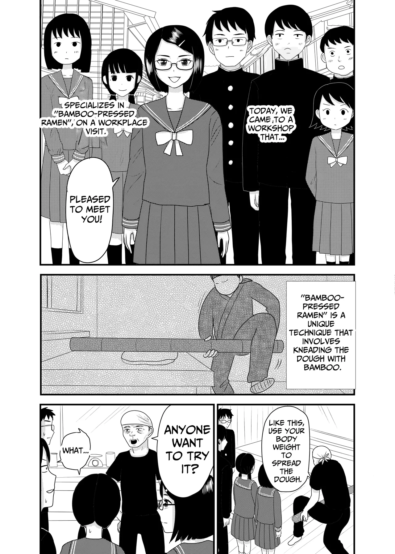 [Mizuko no Pasta (Kinoko Kurage)]Fully Naked Humiliating Bamboo Kneaded Ramen Noodles[English] [Translators Unite] [Digital] Page 2