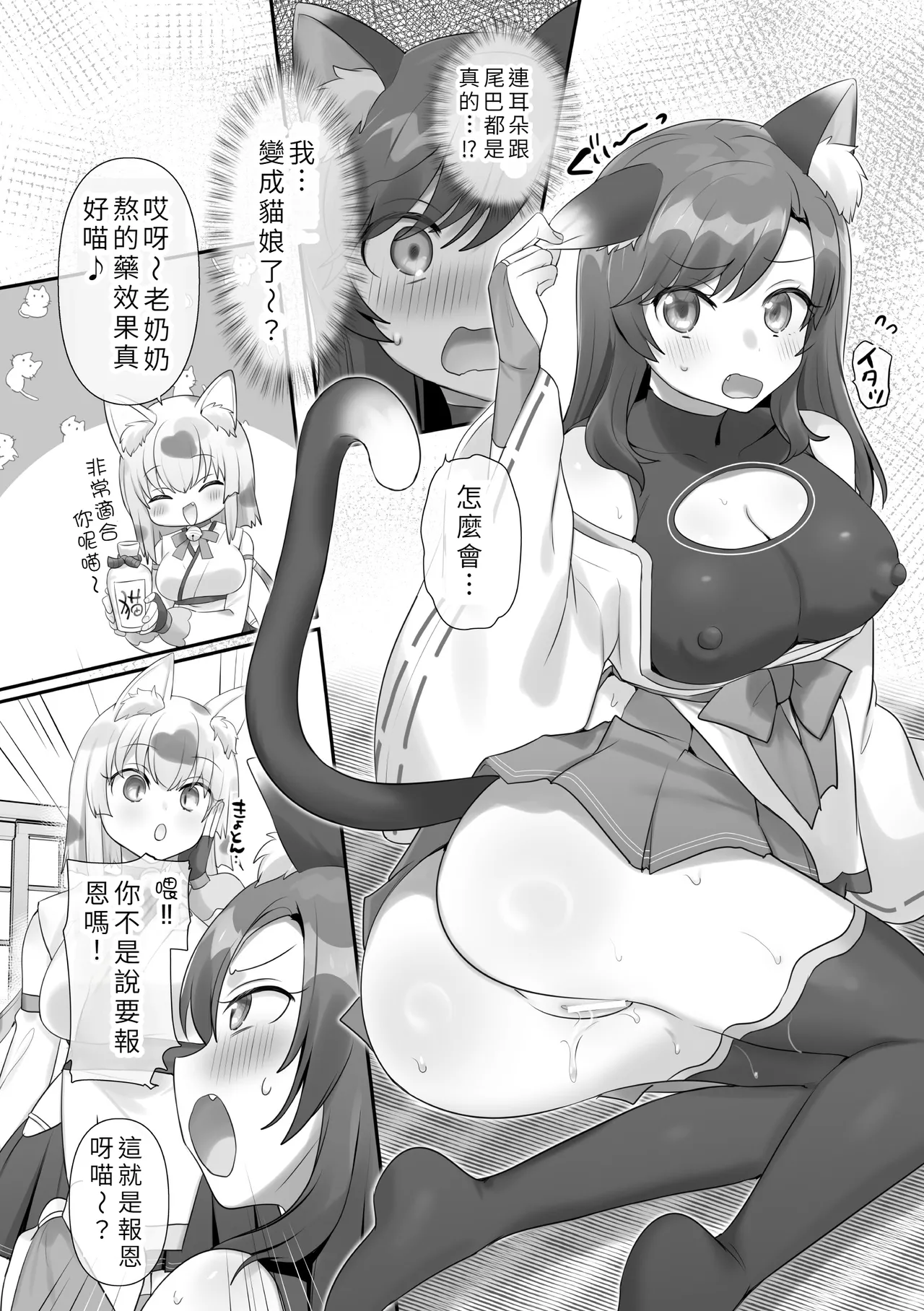 [Hiiragi Popura]Danshi Kinsei! Nekomusume no Sato ~Onjin-sama e no Omotenashi~(2D Comic Magazine TS Yuri Ochi Onnanoko Doushi nara Nankai demo Ikeru yo ne Vol. 2) [Chinese] Page 12