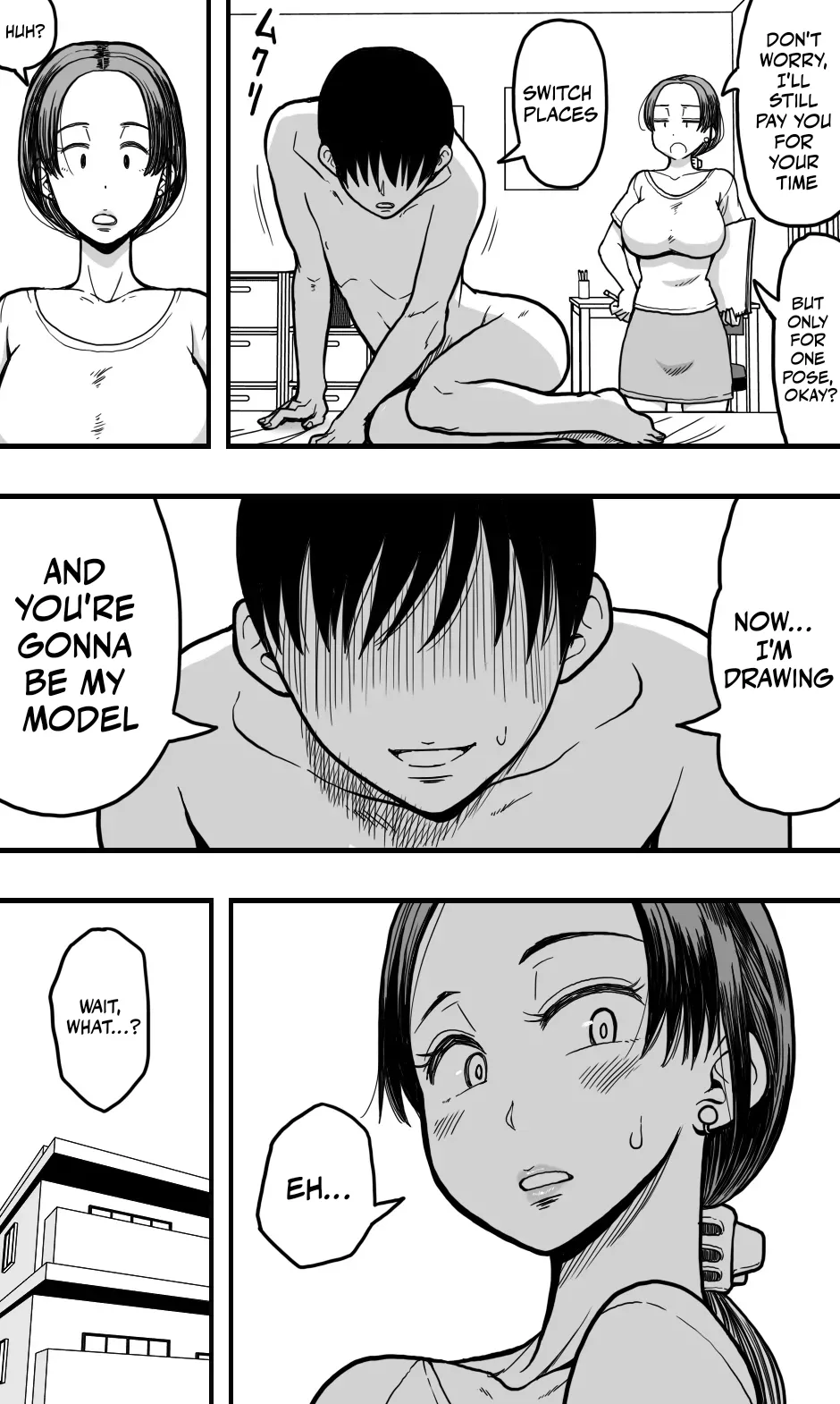 [Polbockle]Kaa-san no Nude Model o Shite Itara, Kaa-san no Panchira Mite Bokki Shite Shimai, Soshite...... | I was acting as a nude model for my mom, but then... I caught a glimpse of her panties, got a boner, and well...[English] [Ghostmilflame] Page 10