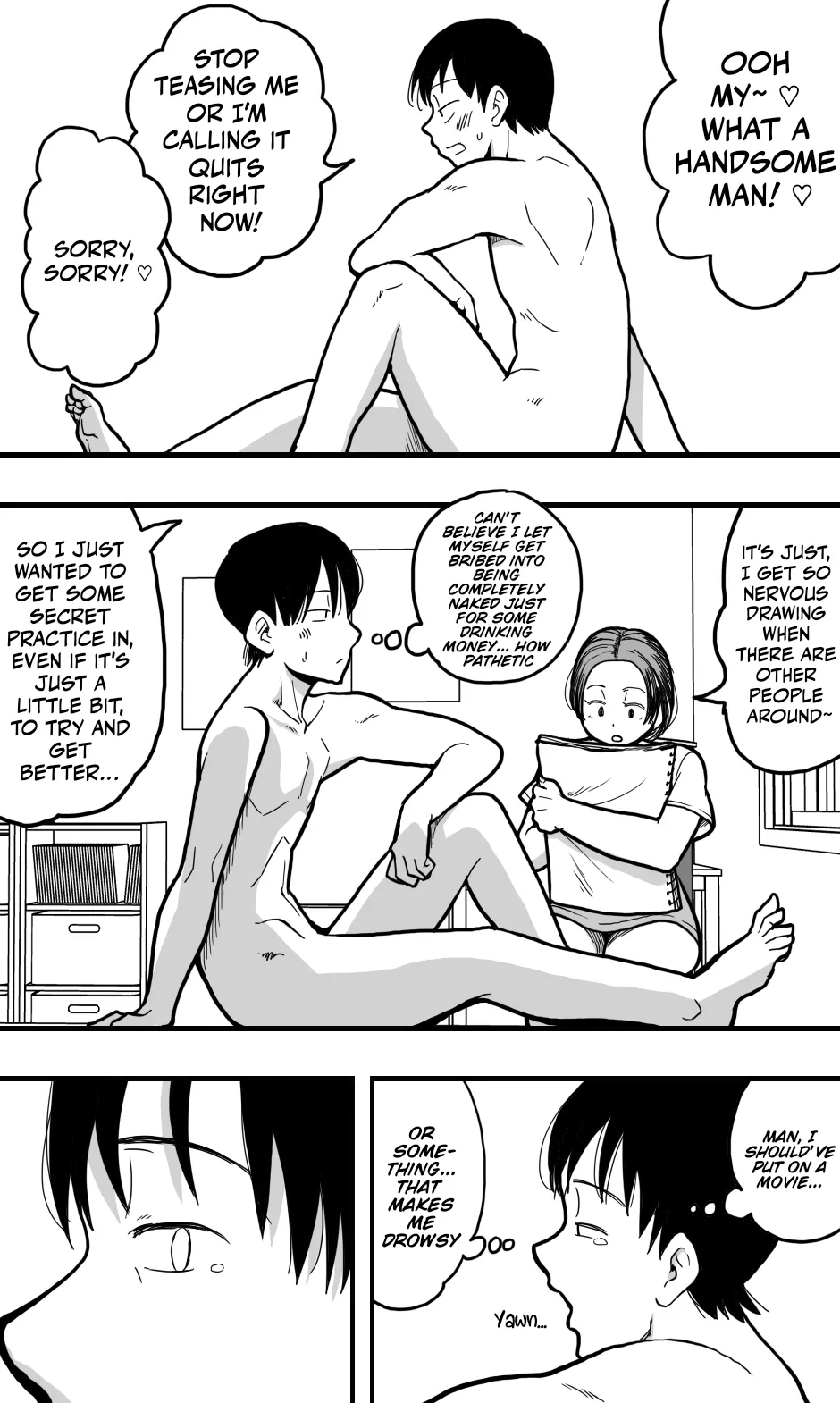 [Polbockle]Kaa-san no Nude Model o Shite Itara, Kaa-san no Panchira Mite Bokki Shite Shimai, Soshite...... | I was acting as a nude model for my mom, but then... I caught a glimpse of her panties, got a boner, and well...[English] [Ghostmilflame] Page 4