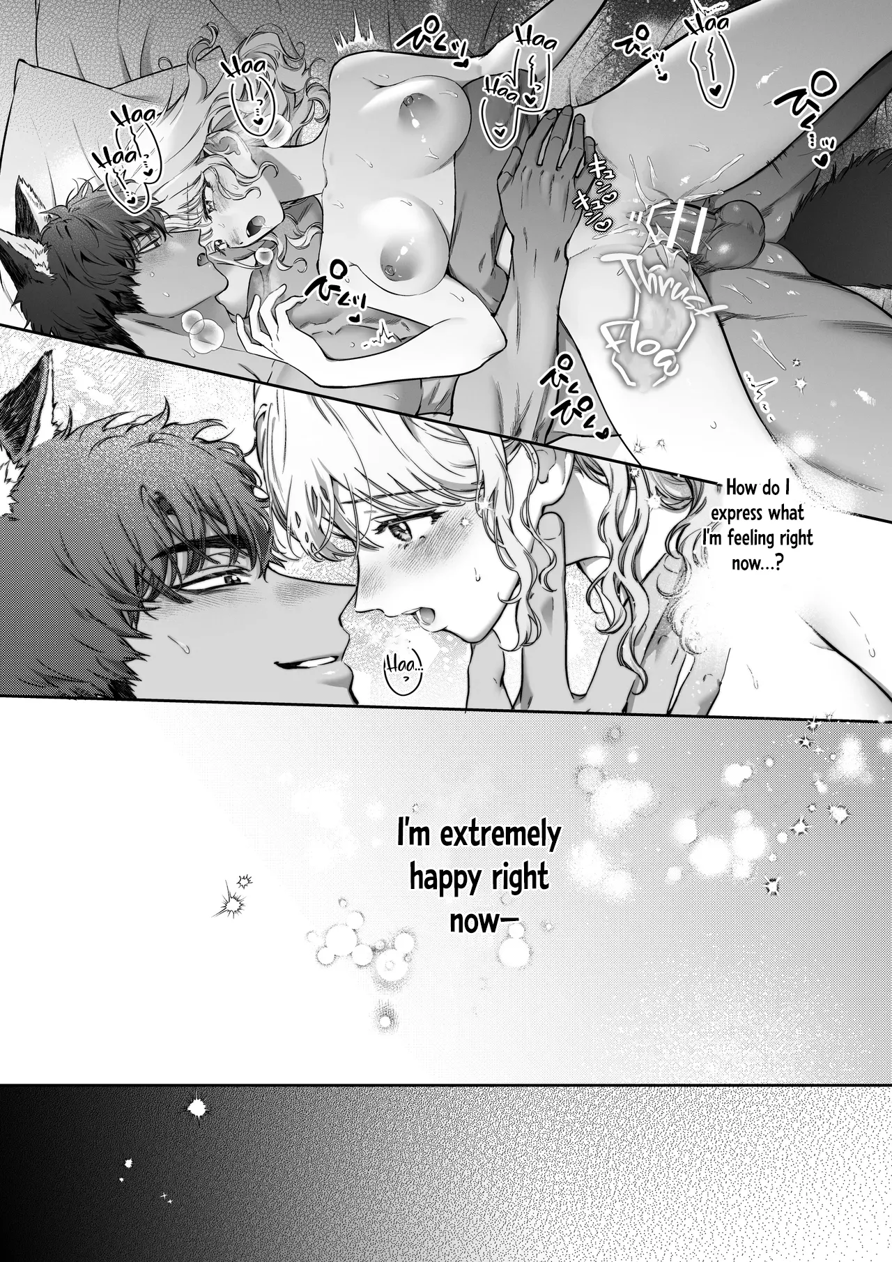 [Vivid Aster (Jnnkleche)]Kahogo na Juujin Kareshi no Tanetsuke Honki Koubi ni Kowasaretai | I want to be destroyed by my overprotective beastman boyfriend's serious mating and impregnation[English] [Descent into madness] Page 45