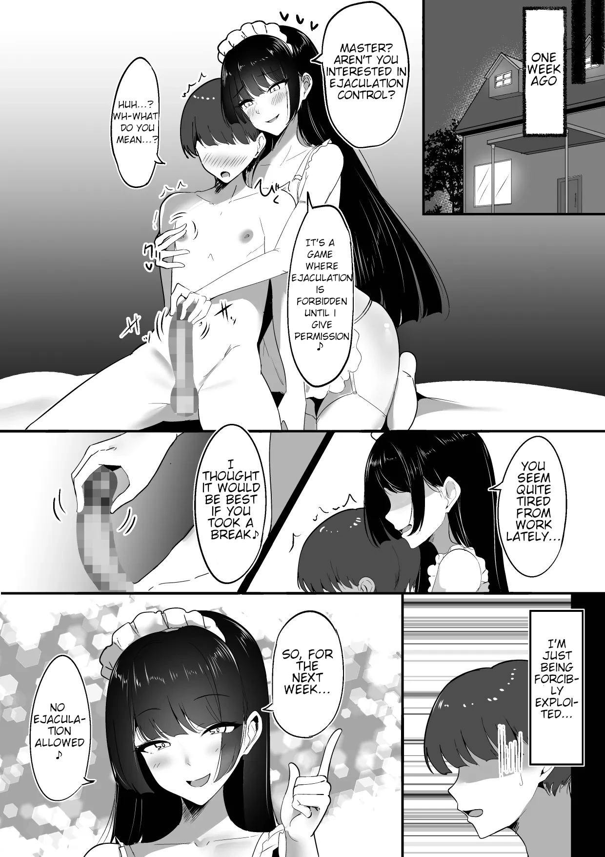 [Shura no Koubou (Shura)]Boku no Senzoku Maid wa Shasei Kanri ga Osuki | My Personal Maid Loves Ejaculation Control[English] Page 5
