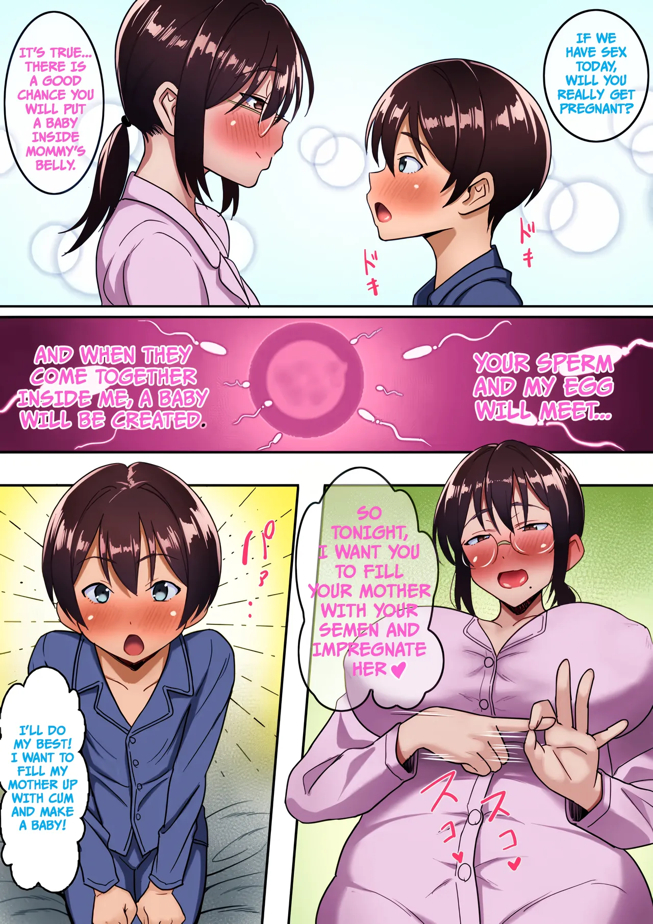 [Hot Mikan (Kishimen)]Binbou Gurashi na Boshi Katei no Oyako Koubi wa Kimochi Ii. | Mother & Son Bonding in a Poor Single-Parent Household Feels Good[English] [PPanGames] [Colorized] Page 50
