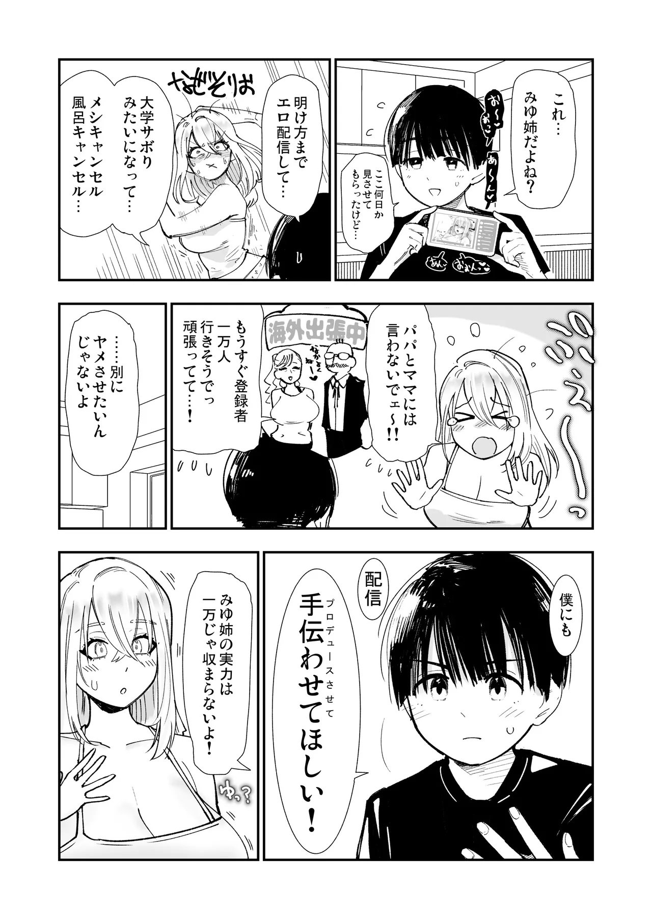 [SARUUCHI] [Oneshota]ane ga ero kobi ninki haishin-sha ♡ otetsudai no go hōbi ama ama kisu etchi[icharabu] Page 4