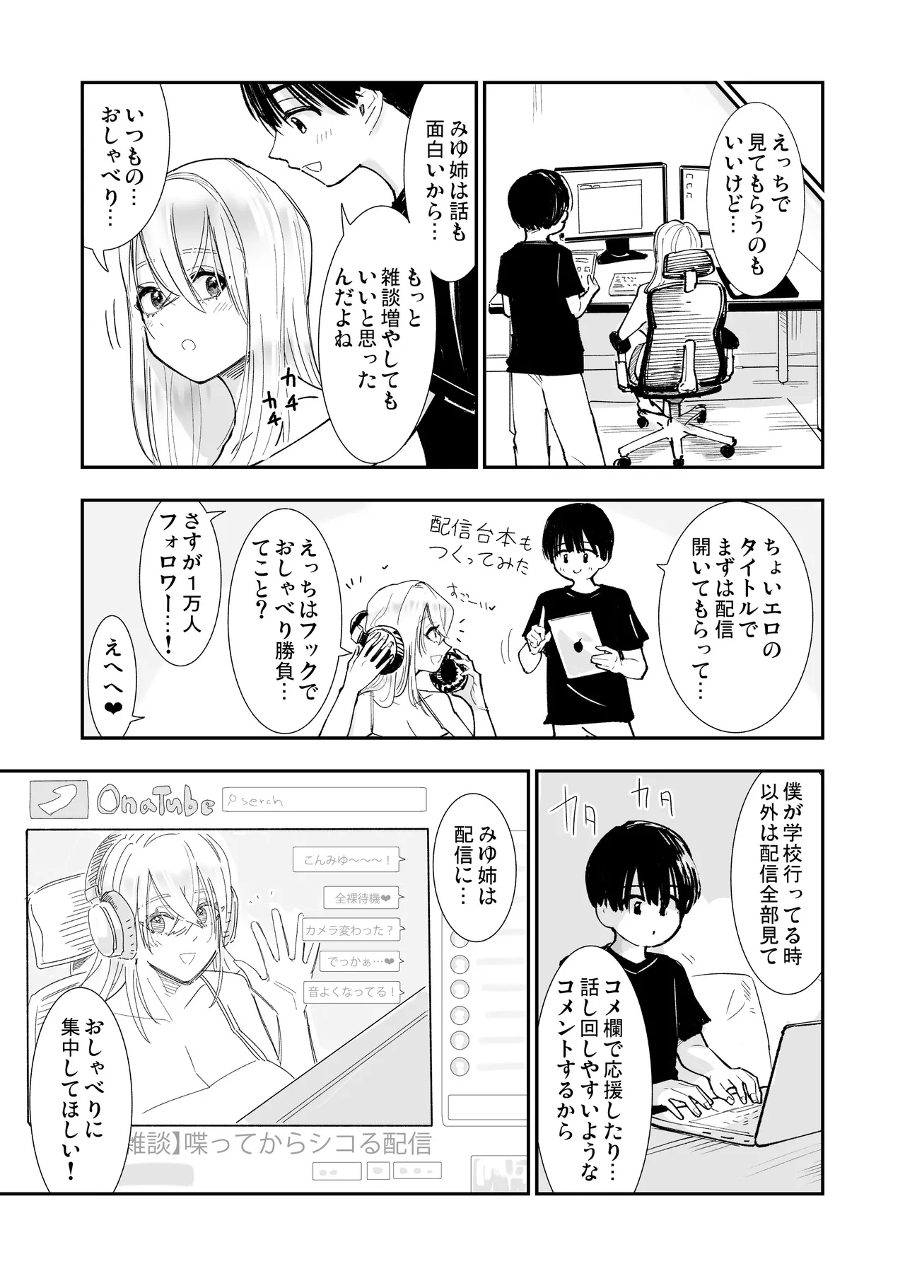[SARUUCHI] [Oneshota]ane ga ero kobi ninki haishin-sha ♡ otetsudai no go hōbi ama ama kisu etchi[icharabu] Page 5
