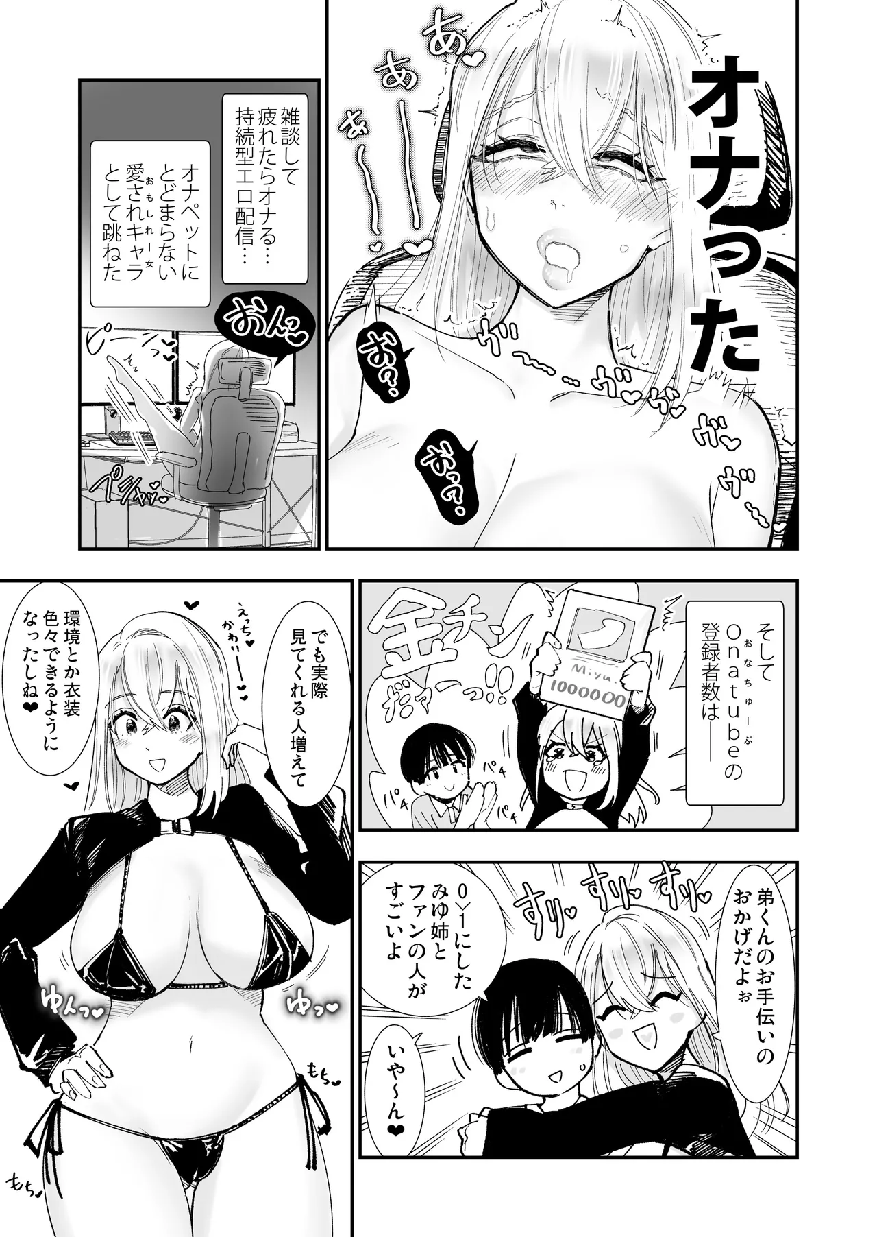 [SARUUCHI] [Oneshota]ane ga ero kobi ninki haishin-sha ♡ otetsudai no go hōbi ama ama kisu etchi[icharabu] Page 7