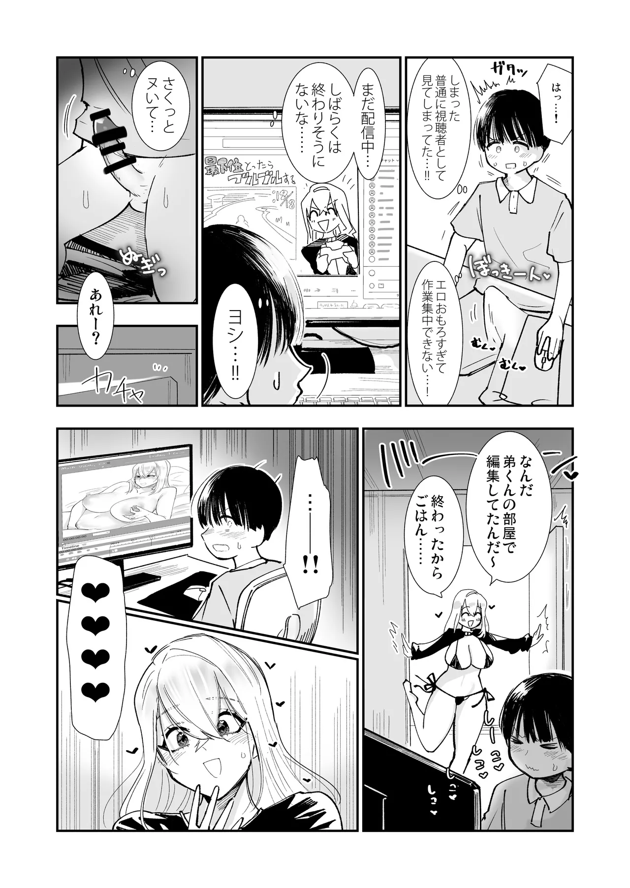 [SARUUCHI] [Oneshota]ane ga ero kobi ninki haishin-sha ♡ otetsudai no go hōbi ama ama kisu etchi[icharabu] Page 9