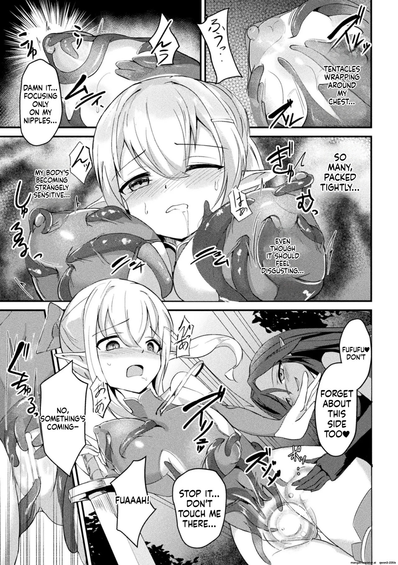 [Aoba Soyogi]Suigeki no Cattleya ~Midaresaku Naedoko no Elf Kenshi~(2D Comic Magazine Akuochi Shokushufuku Vol.1) (SCANMTL) Page 7