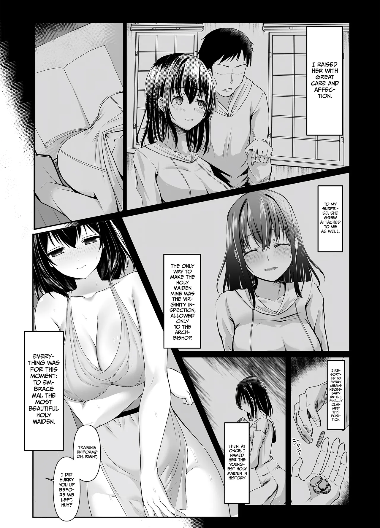 [Seika Kairaku Shoten (Tukimi Haku)]A story about a naive, black-haired Holy Maiden undergoing an intimate virginity inspection by a corrupt bishop[English] [Gagak_Ireng] (rewrite) Page 17