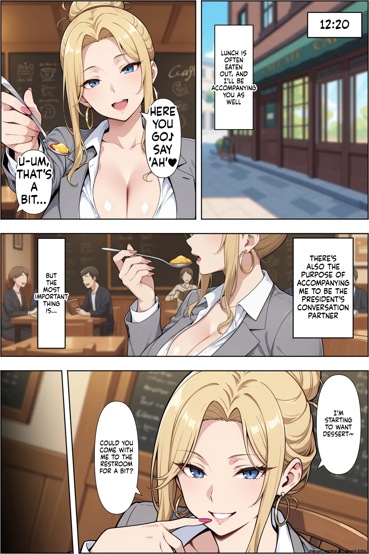 Tenshoku shitara bakunyuu gyaru shachou no seiyoku shori-gakari ni ninmei sareta kudan (Spanish) MTL Page 44