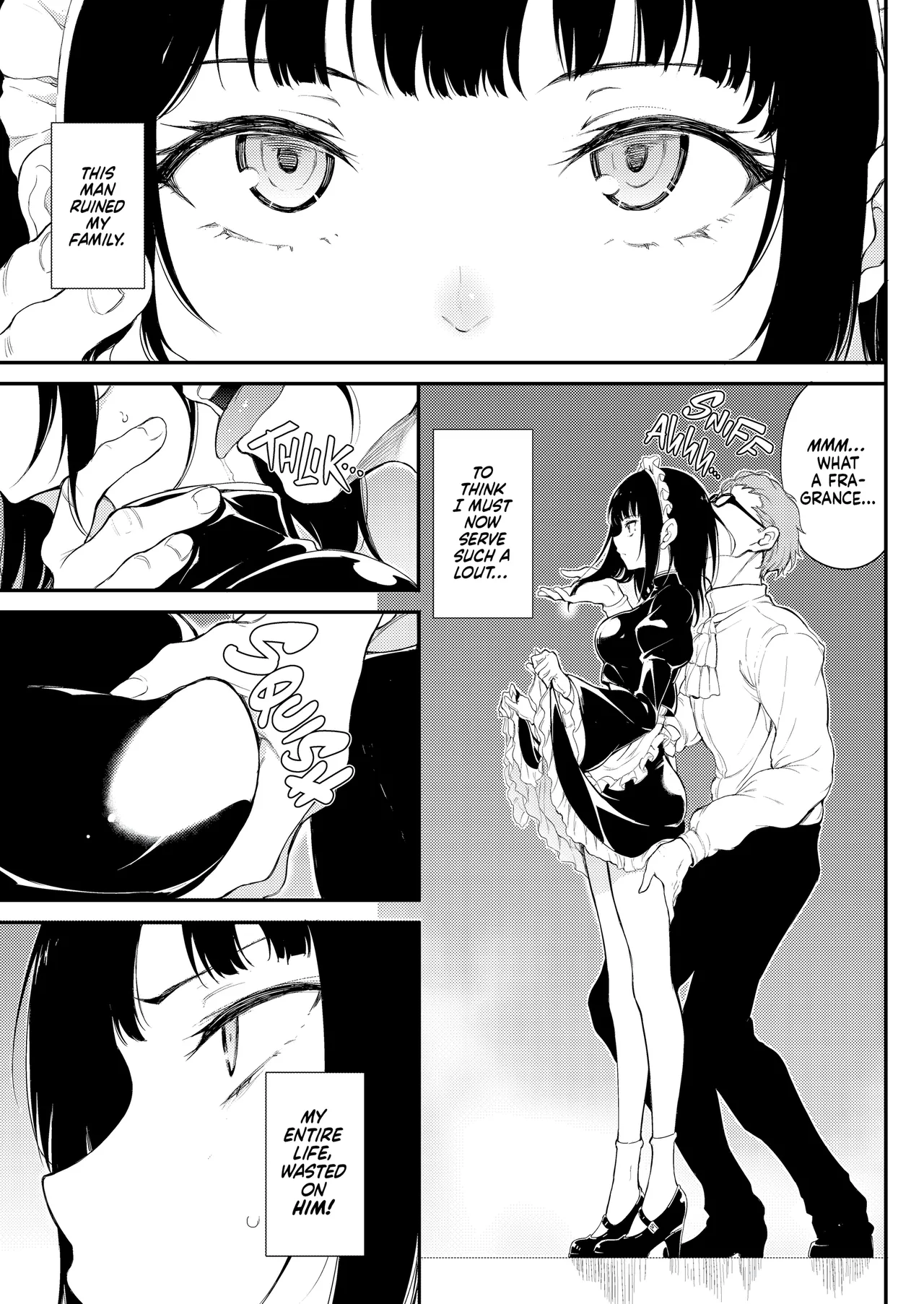 [Kyockchokyock (Kyockcho)]Maid Kyouiku. -Botsuraku Kizoku Rurikawa Tsubaki- | Maid Education: Fallen Aristocrat Rurikawa Tusbaki[English] [J18] [Decensored] [Digital] Page 8