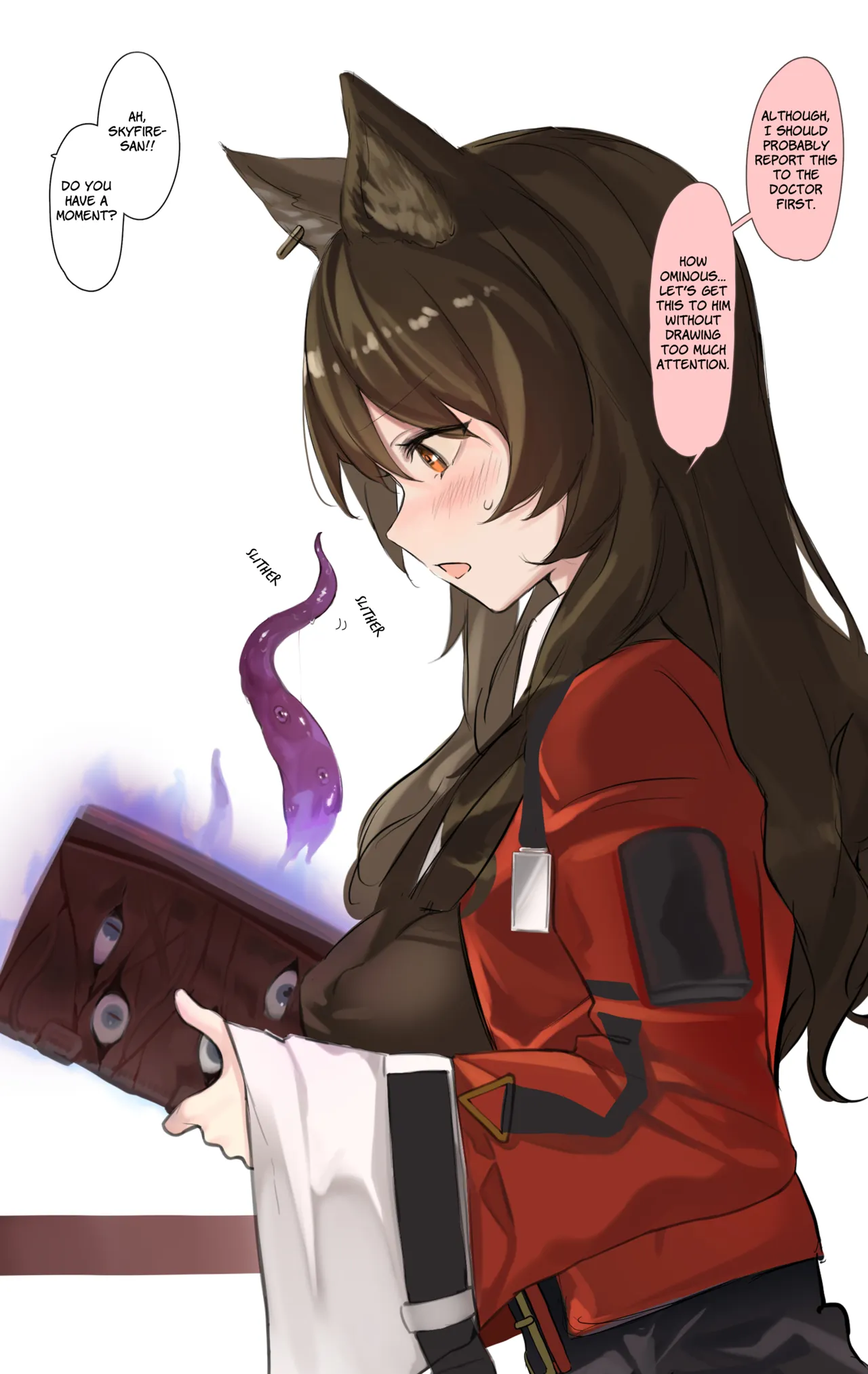 [Neko no Youchuu]Skyfire ga Shokushu ni Echiechi Sarechau Ohanashi | A Story Where Skyfire Gets Lewd Things Done to Her by Tentacles(Arknights) [English] [Siesta Scans] Page 2