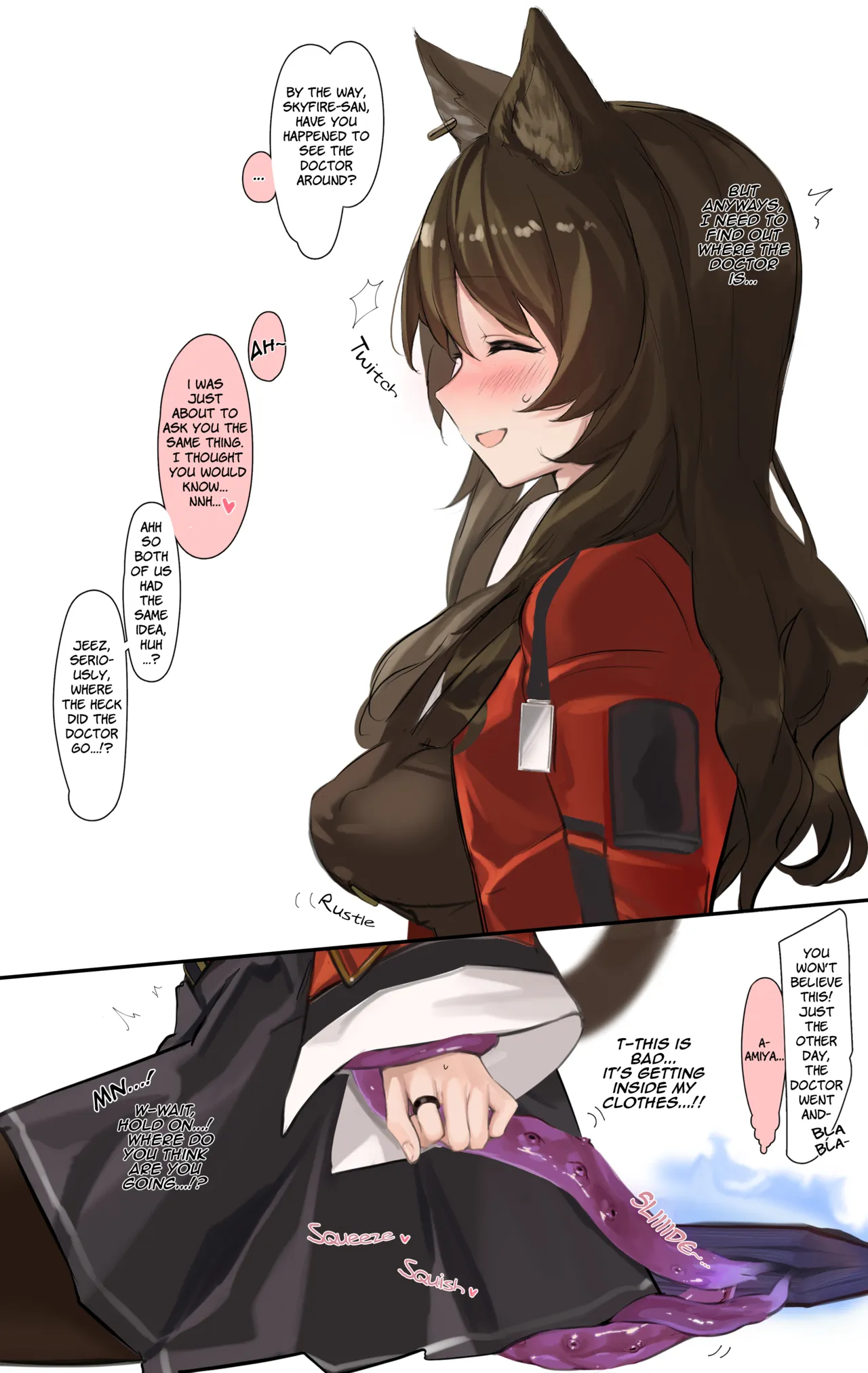 [Neko no Youchuu]Skyfire ga Shokushu ni Echiechi Sarechau Ohanashi | A Story Where Skyfire Gets Lewd Things Done to Her by Tentacles(Arknights) [English] [Siesta Scans] Page 4