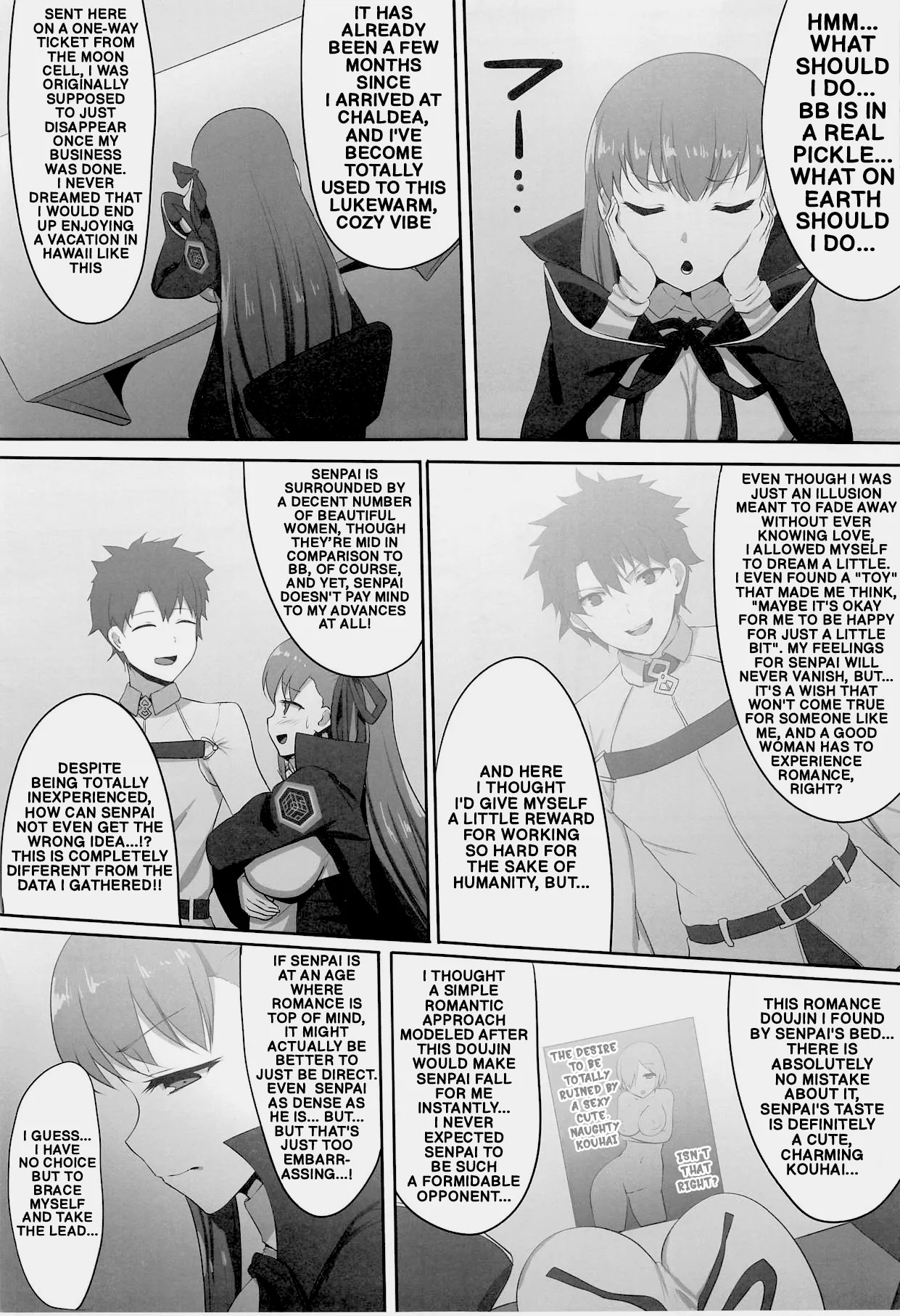 (C95) [Majutsu Kessha Kuroki Tsubasa (C-Low)]Kakure Shojo no BB-chan to Kakure Yarichin no Gudao-kun | The Secretly Virgin BB and the Secretly Chad Gudao(Fate/Grand Order) [English] Page 2