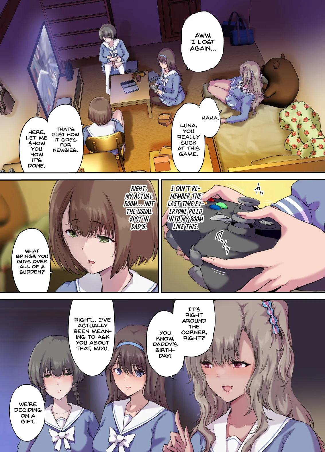 [Kisei Toukyoku (Richard Bahman)]Papa no Shinshitsu wa Musume Tomodachi no Tamariba 4[English] [Project Valvrein] Page 2