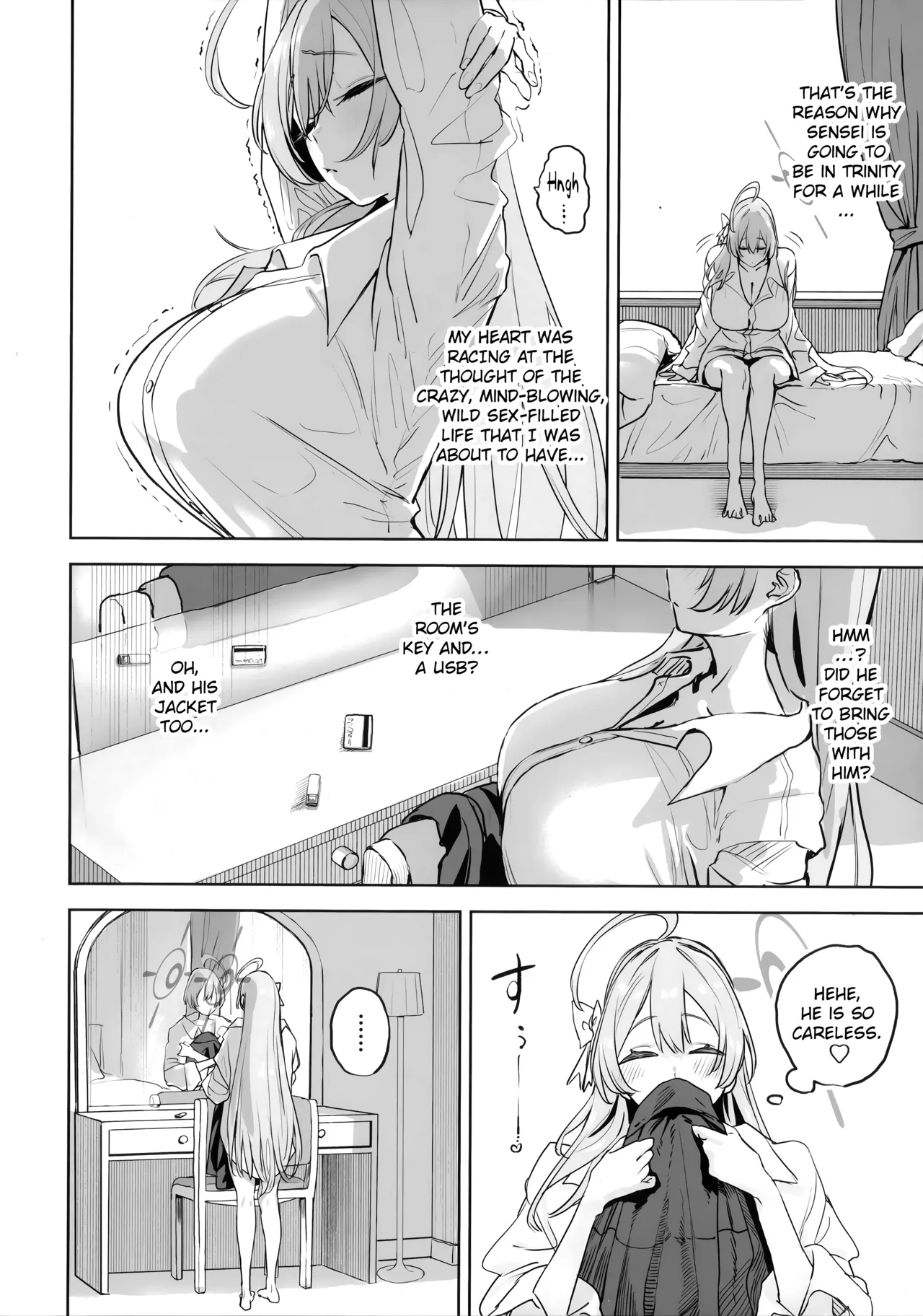 (C107) [Kawaraya-Koubou (Kawaraya)]Urawa Hanako no Shiawase na Seikatsu | Hanako Urawa's Happy Sex Life(Blue Archive) [English] [Literally Starving] Page 4