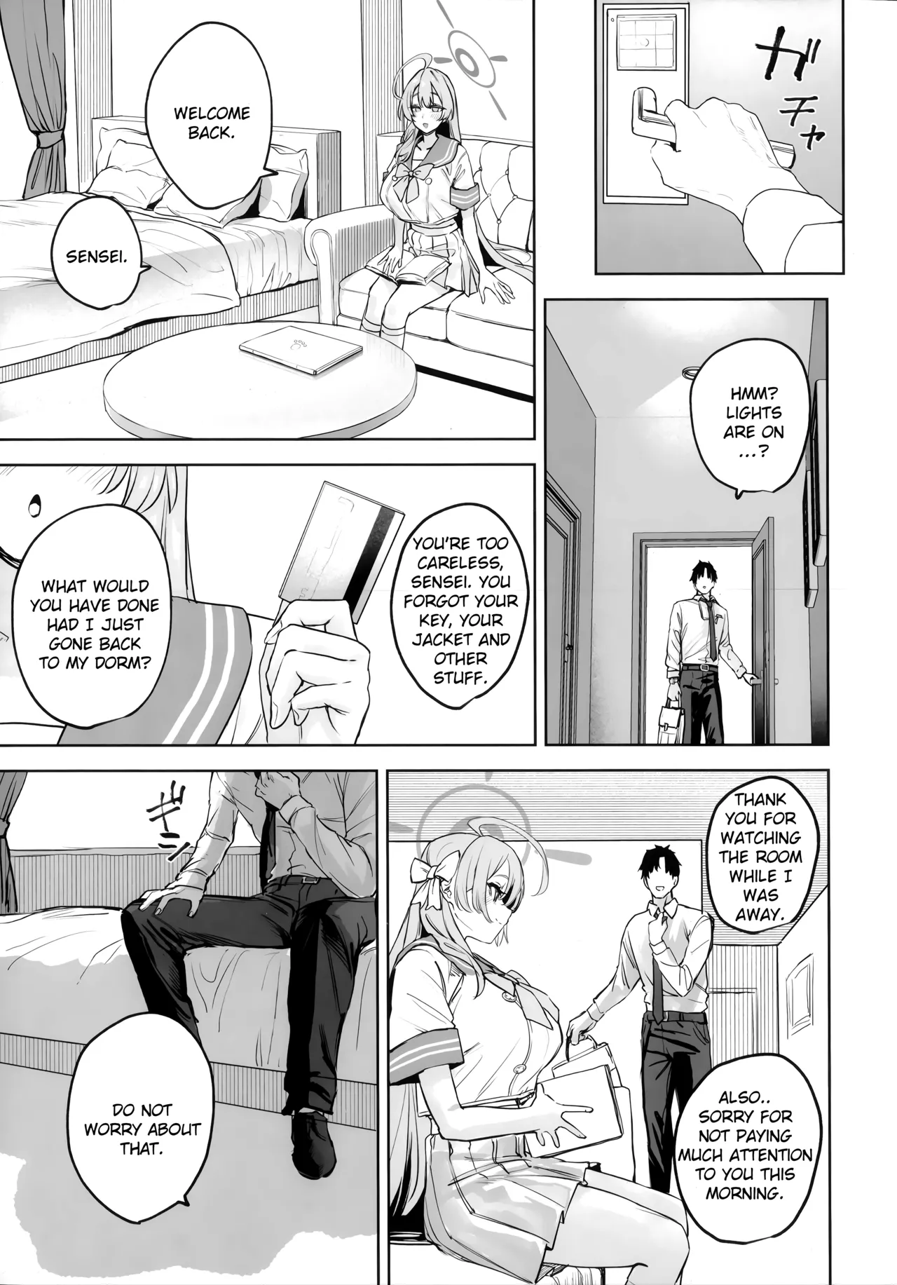 (C107) [Kawaraya-Koubou (Kawaraya)]Urawa Hanako no Shiawase na Seikatsu | Hanako Urawa's Happy Sex Life(Blue Archive) [English] [Literally Starving] Page 7