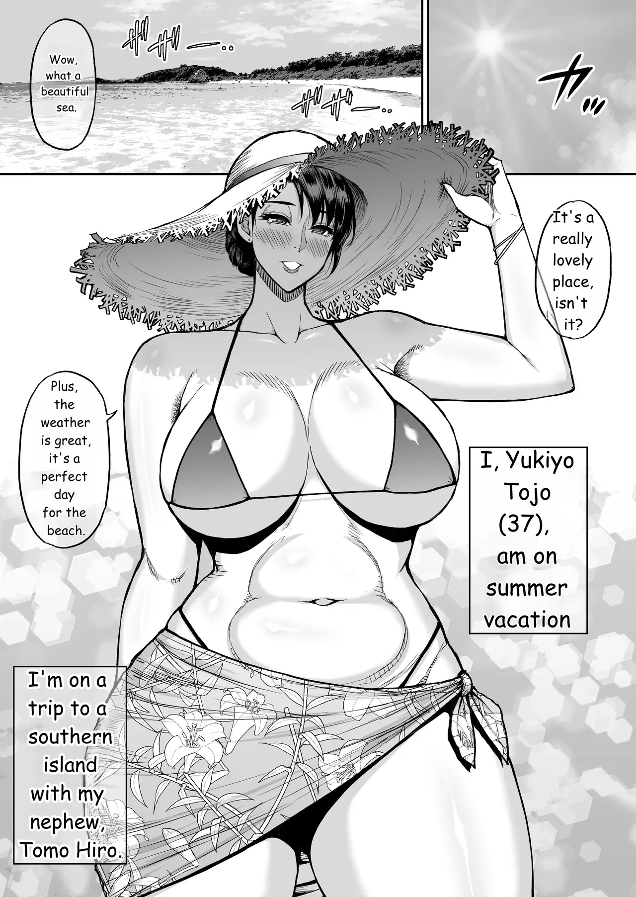 [SPRING CASTLE (Shunjou Shuusuke)]Toujou Yukiyo 37-sai Manatsu no Beach de Aokan Hamedori Sex Oi no Iu Koto ni wa Sakaraenai Watashi[English] Page 2