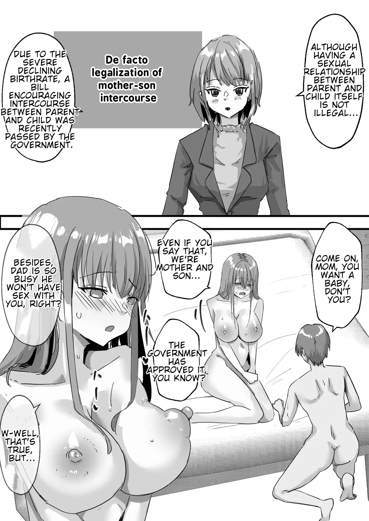 [Pinochika]Boshi Ecchi Gouhouka｜Legalization Of Mother-Son Sex[English] Page 11