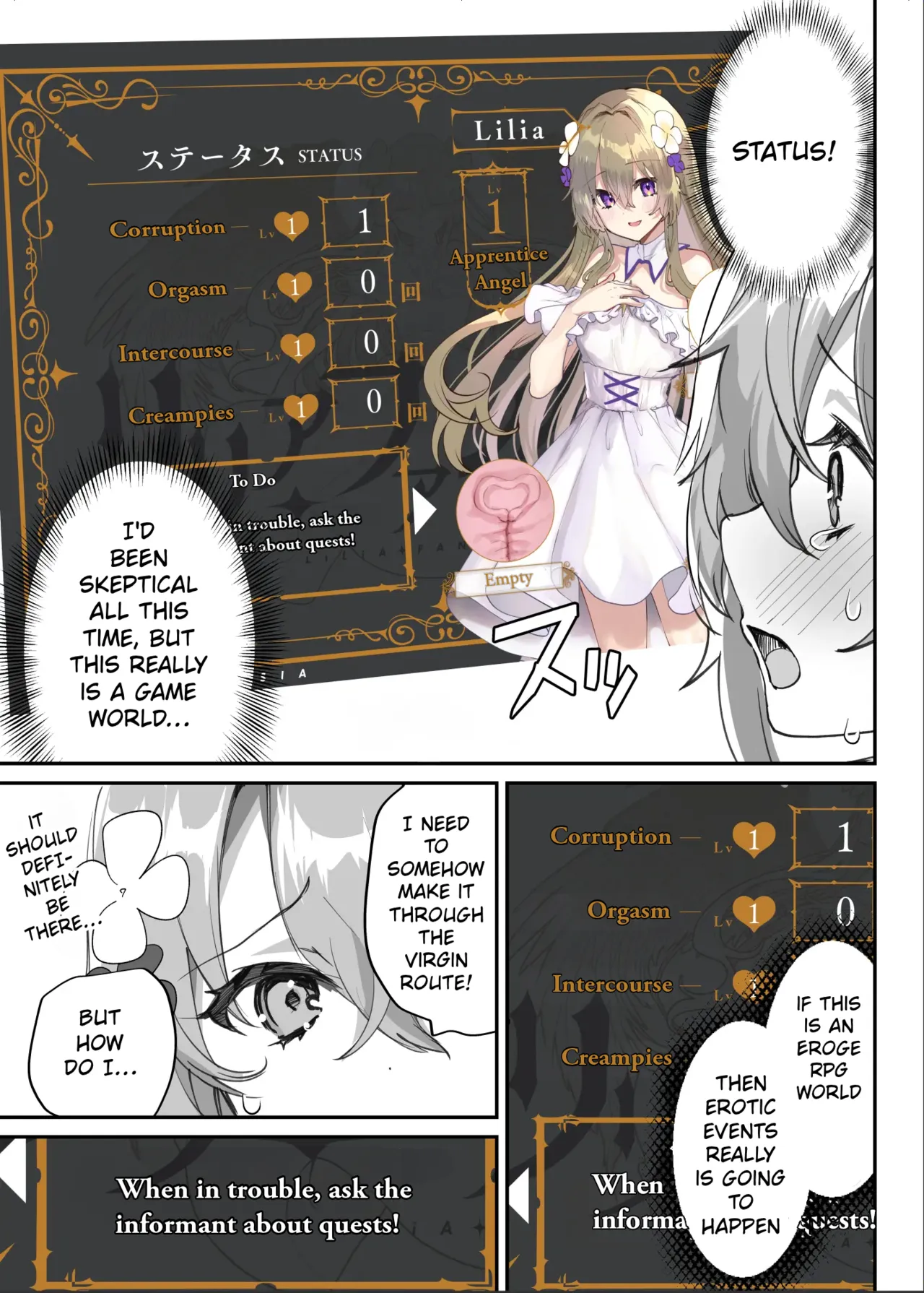[Shimajiya (Shimaji)]Ero RPG no Onna Shujinkou ni TS Tensei Shitara... ~Machi Ero Event & Haiboku Ecchi de Shojo Soushitsu~[English] [Digital] Page 11