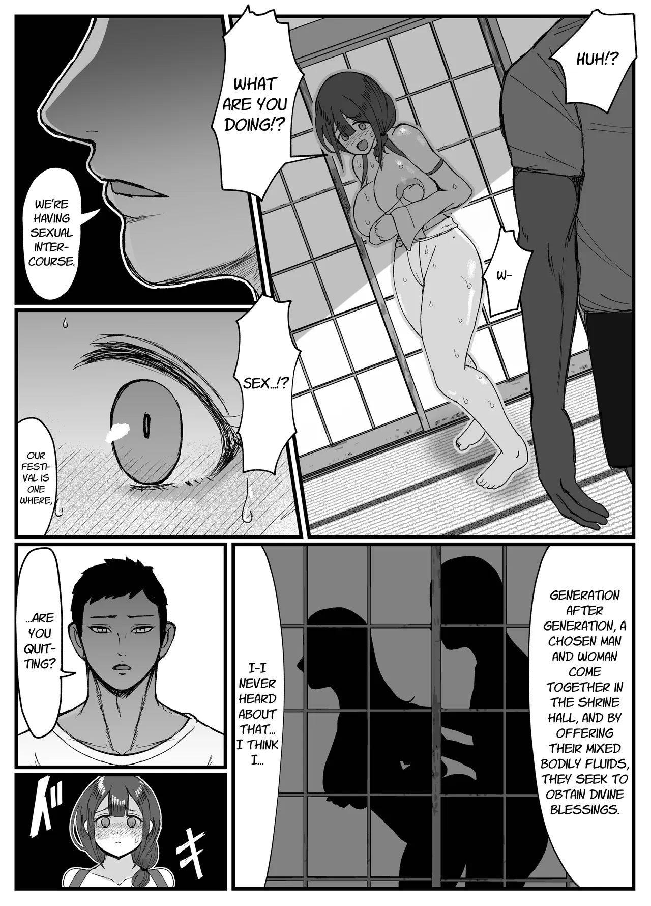 [JUNNkdou (JUNN)]Nagasareyasui Hitozuma (32) ga Inshuu Mura de Miko ni Matsuriagerare Chinpo Ochi Suru Hanashi 1 | A Married Woman (32) Is Chosen as a Sacred Maiden in a Remote Village Part 1[English] [Link-Link] [Digital] Page 9