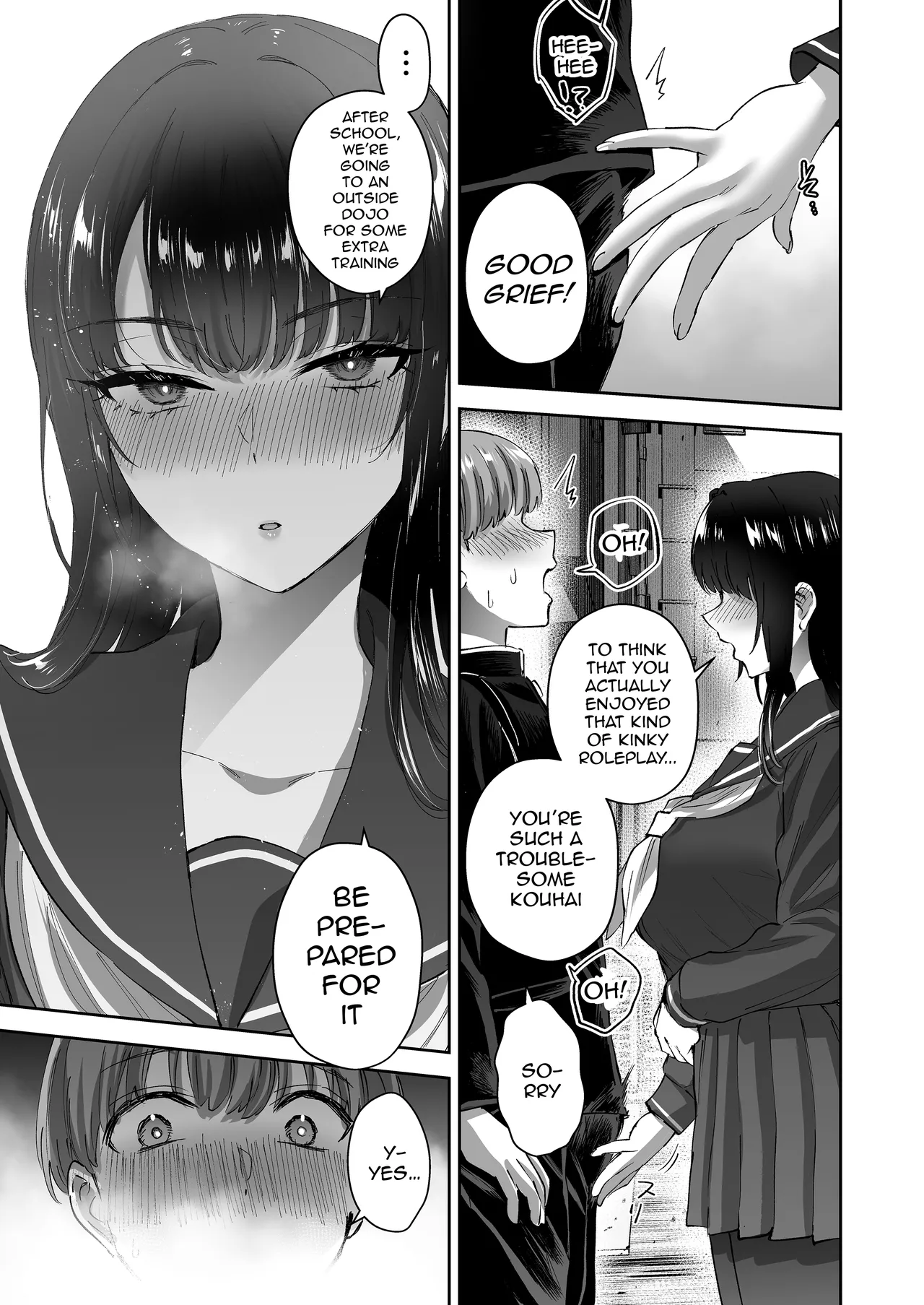 [Hanamaru Suke-san (Nuki Uron)]Jitsu wa Mutsuri Kyudo-bu no Senpai ga Ore ni Dake Ecchi o Shikakete Kuru! | Turns Out the Seemingly Reserved Kyudo Club Senpai Only Wants to Have Sex with Me[English] [Decensored] Page 36