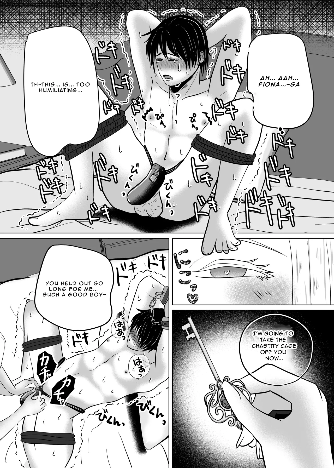 [Gomanjuu Teikoku no Gyakushuu (Manjuuko-san)]Teisoutai Chakuyou Gyaku Anal de Mesuiki Sasetekureru Elf no Onee-san | The Elf Onee-san who's making me wear a Chastity Belt[English] Page 20