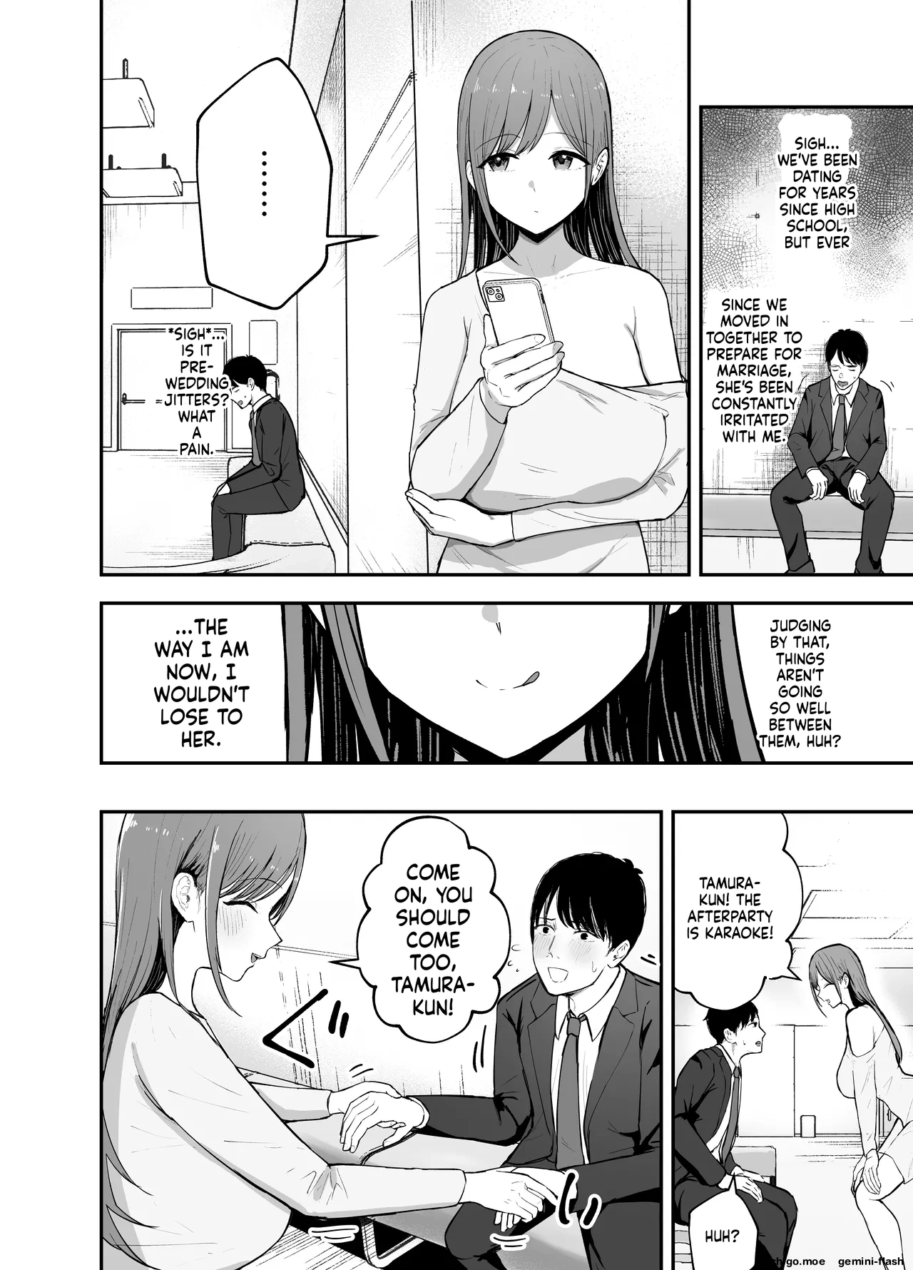 [Baketsu Purin]"Omae ga Futta InCha Onna, Ima ja Followers Hyakuman-nin Goe no Bakunyuu Gravure Idol dazo? w" —Kanojo no Iru Ore o Muchimuchi Bakunyuu Body de Yuuwaku shite kite Gyaku NTR— Page 13