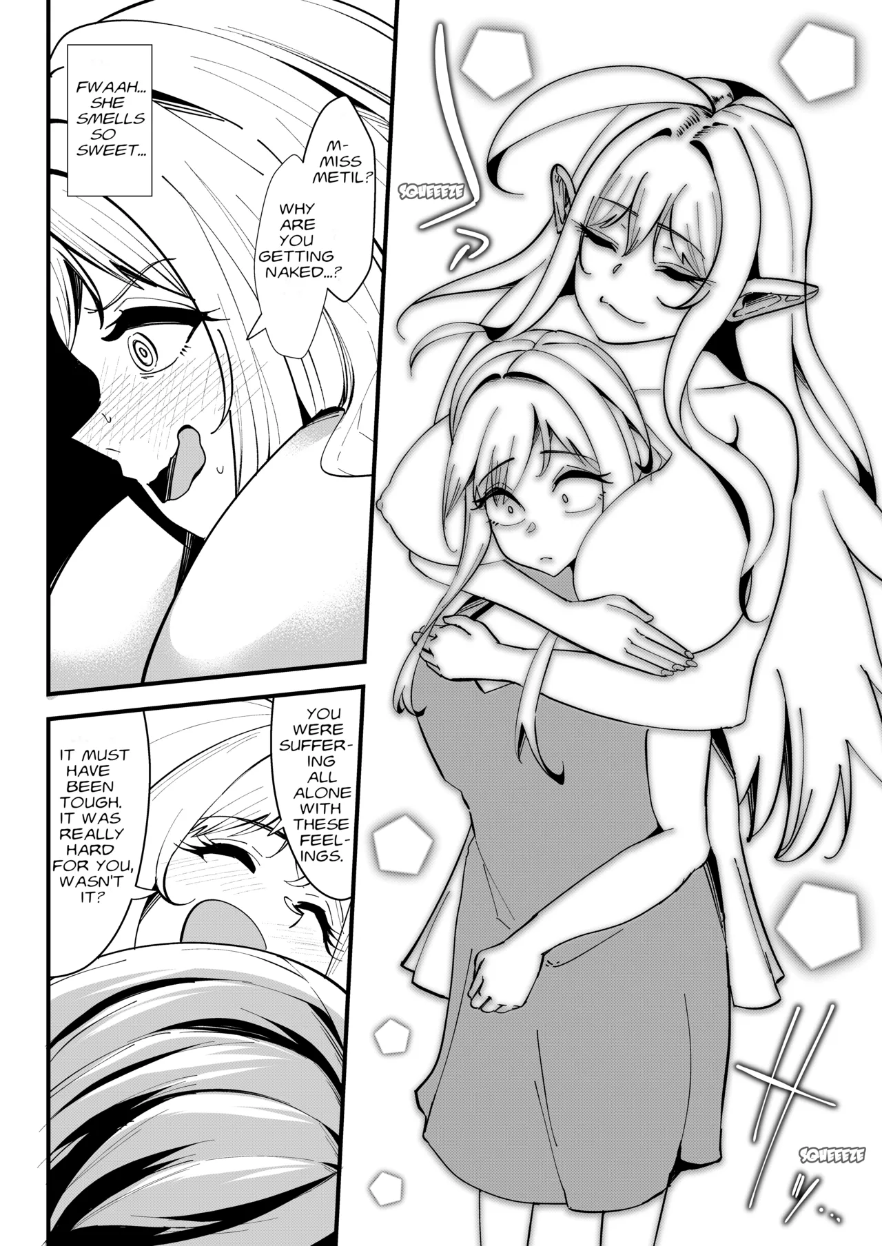 [Ijou Shiniki (Totorina)]Half Slime Elf no Kyuushuu Nyuuka ~Nakanaori Shita Shunkan ni Tokeru Onna Kenshi to Onna Majutsushi no Matsuro~ | The Half Slime Elf's Absorptive Boobification -- The Tragic End of the Swordswoman and Mage Who Melt Away the Moment They Reconcile[English] [Absorved] Page 7