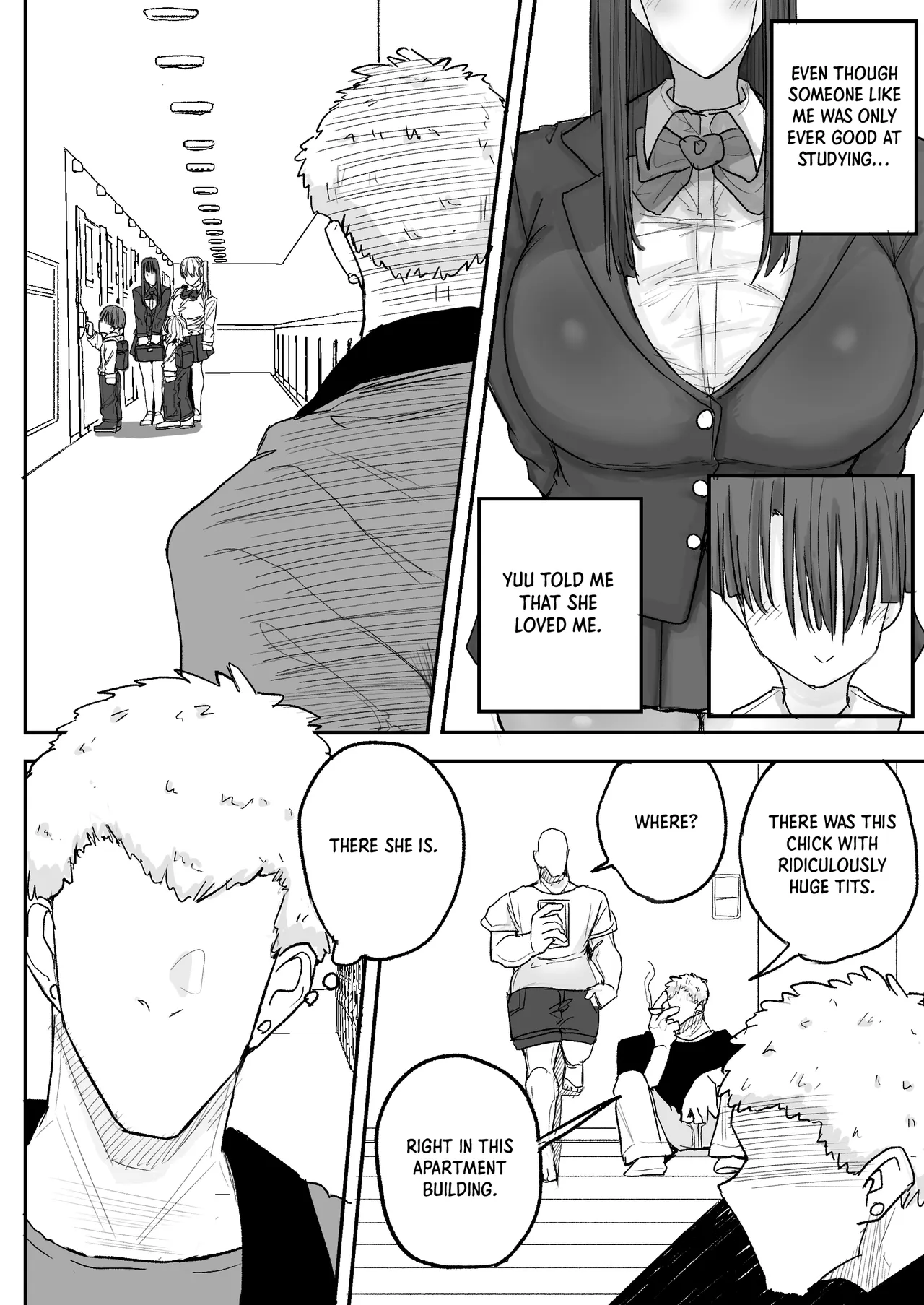 [Circle Cherry Boy (Erai)]Boku no kanojo wa ue no kai no tsuyo osu ni bokobokoni sa rete NTR re chaimashita｜Taken by the Stud Upstairs: How My Girlfriend Got Stolen[English] [Crystallized] [Digital] Page 3