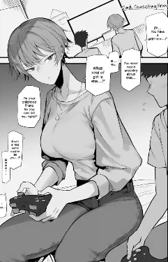 Hot manga babe playing Playstation in blavk and white cover